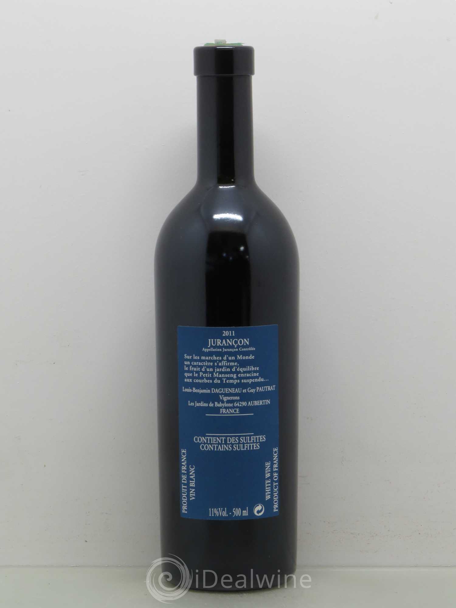Vin de France (anciennement Jurançon) Jardins de Babylone Didier Dagueneau (50cl) 2011 - Lot de 1 bouteille - 1