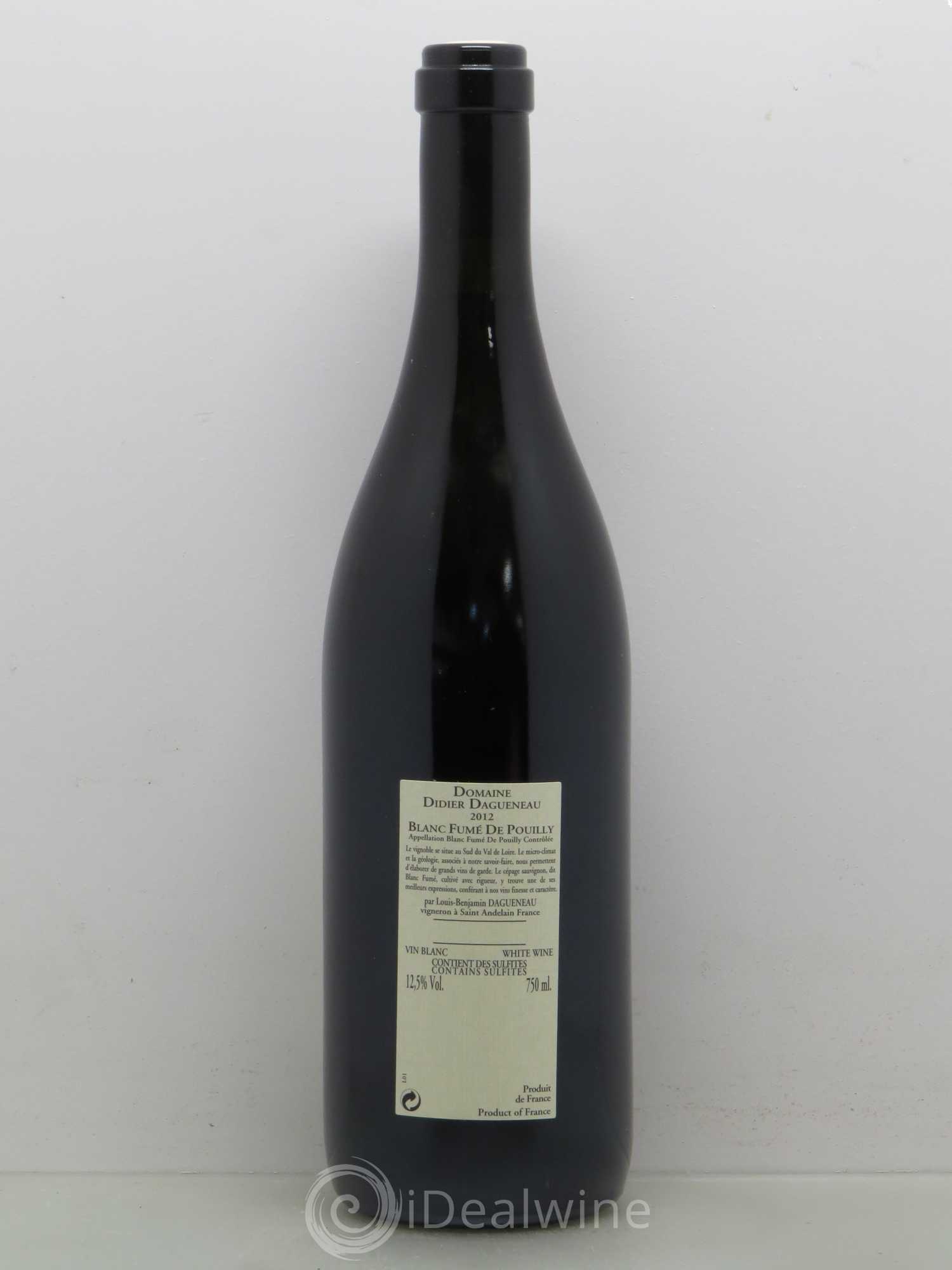 Pouilly-Fumé Blanc Fumé de Pouilly Dagueneau (Domaine Didier - Louis-Benjamin)  (sans prix de réserve) 2012 - Lot de 1 bouteille - 1