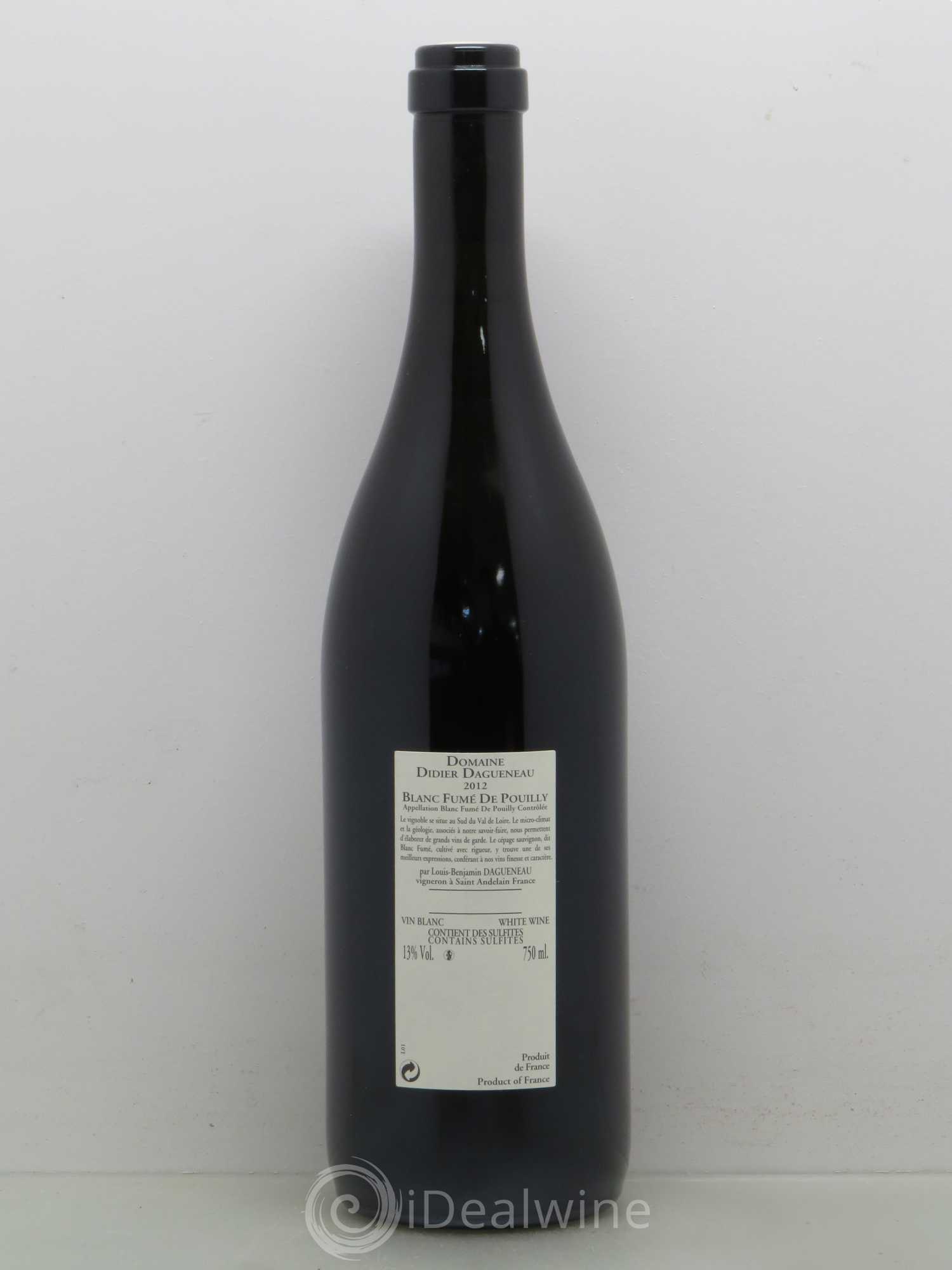 Vin de France (anciennement Pouilly-Fumé) Buisson Renard Dagueneau (Domaine Didier - Louis-Benjamin) 2012 - Lot de 1 bouteille - 1