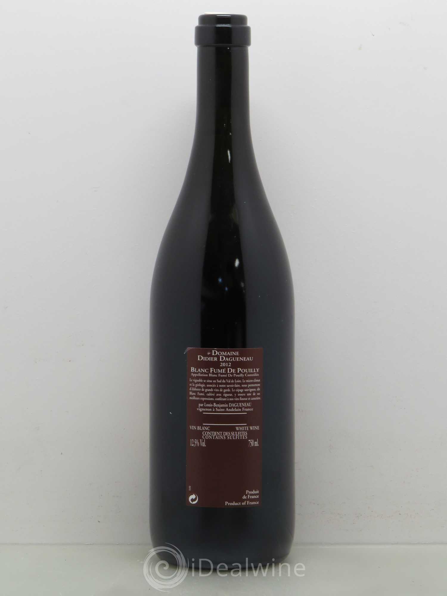 Vin de France (anciennement Pouilly-Fumé) Pur Sang Dagueneau (Domaine Didier - Louis-Benjamin) 2012 - Lot de 1 bouteille - 1