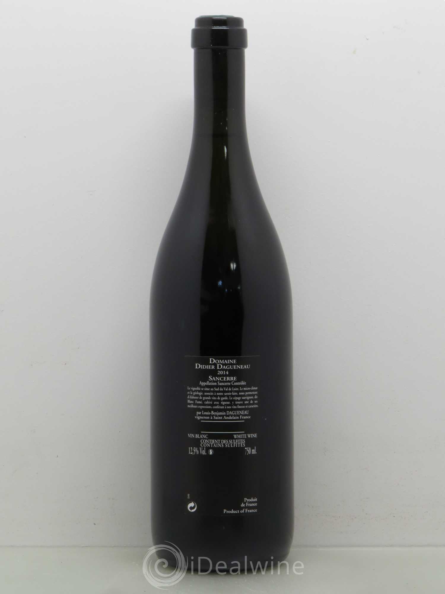 Sancerre Le Mont Damné Chavignol Dagueneau (Domaine Didier - Louis-Benjamin) 2014 - Lot de 1 bouteille - 1