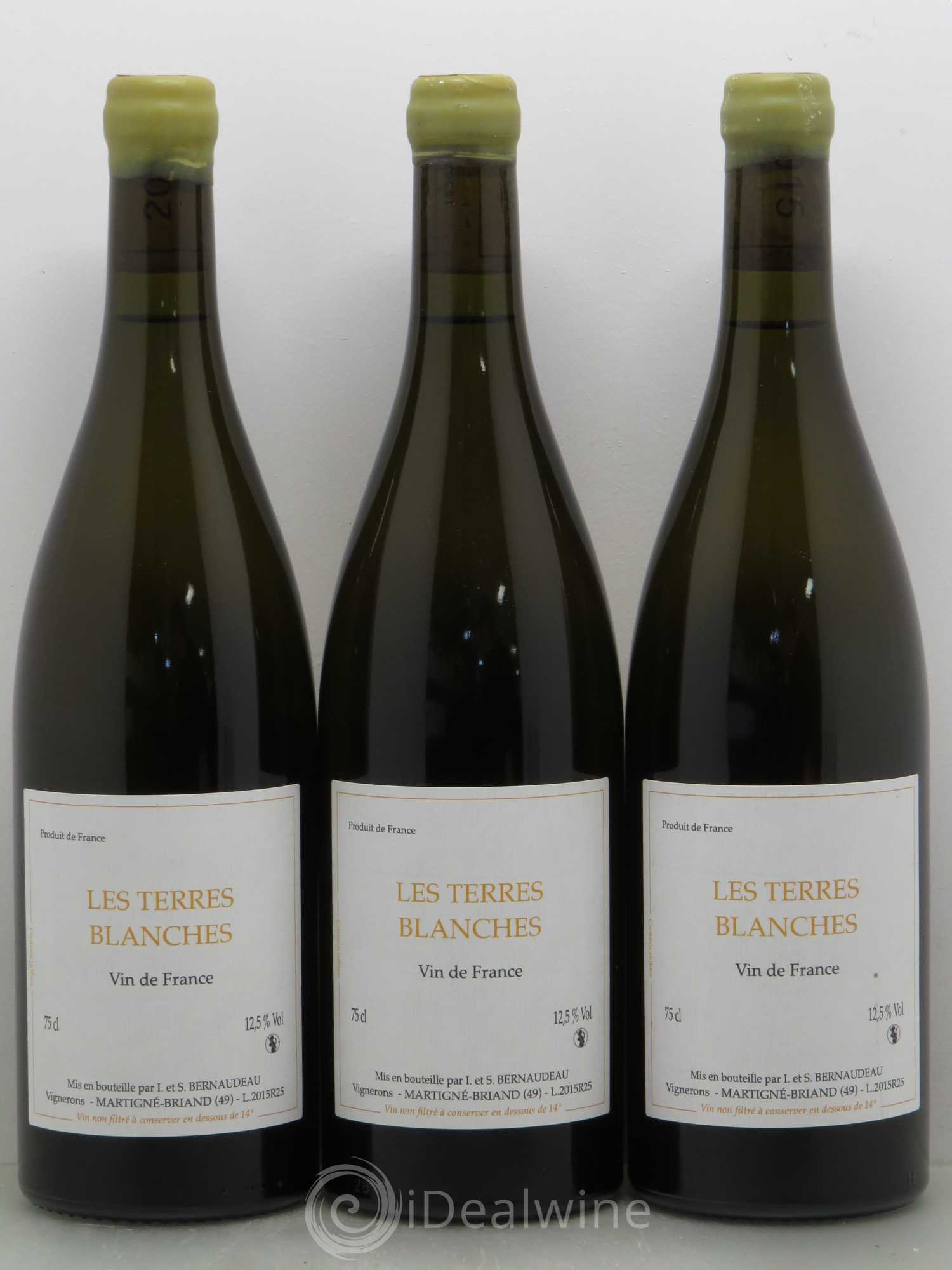 Vin de France Les Terres Blanches Stéphane Bernaudeau 2015 - Lot de 3 bouteilles - 0