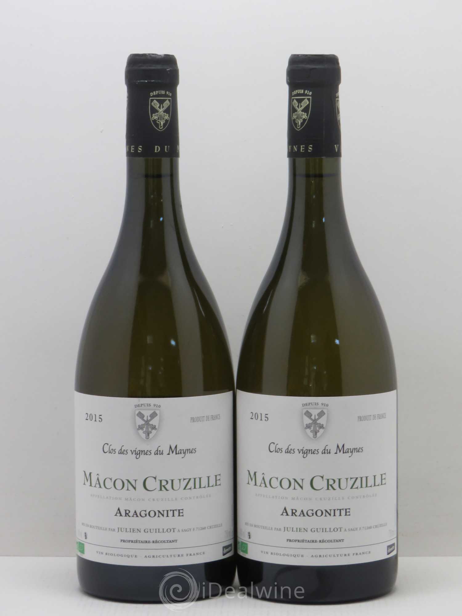 Bourgogne Vignes du Maynes Cuvée Aragonite Julien Guillot macon cruzille 2015 - Posten von 2 Flaschen - 0