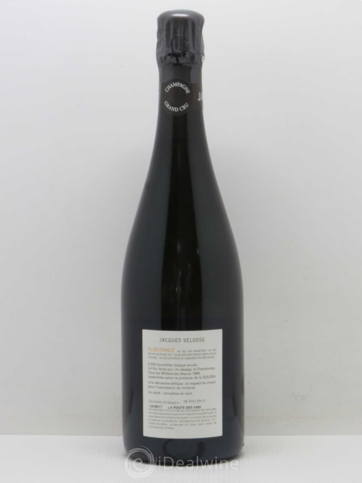 Substance Jacques Selosse Dégorgée en mai 2017 - Lot de 1 bouteille - 1