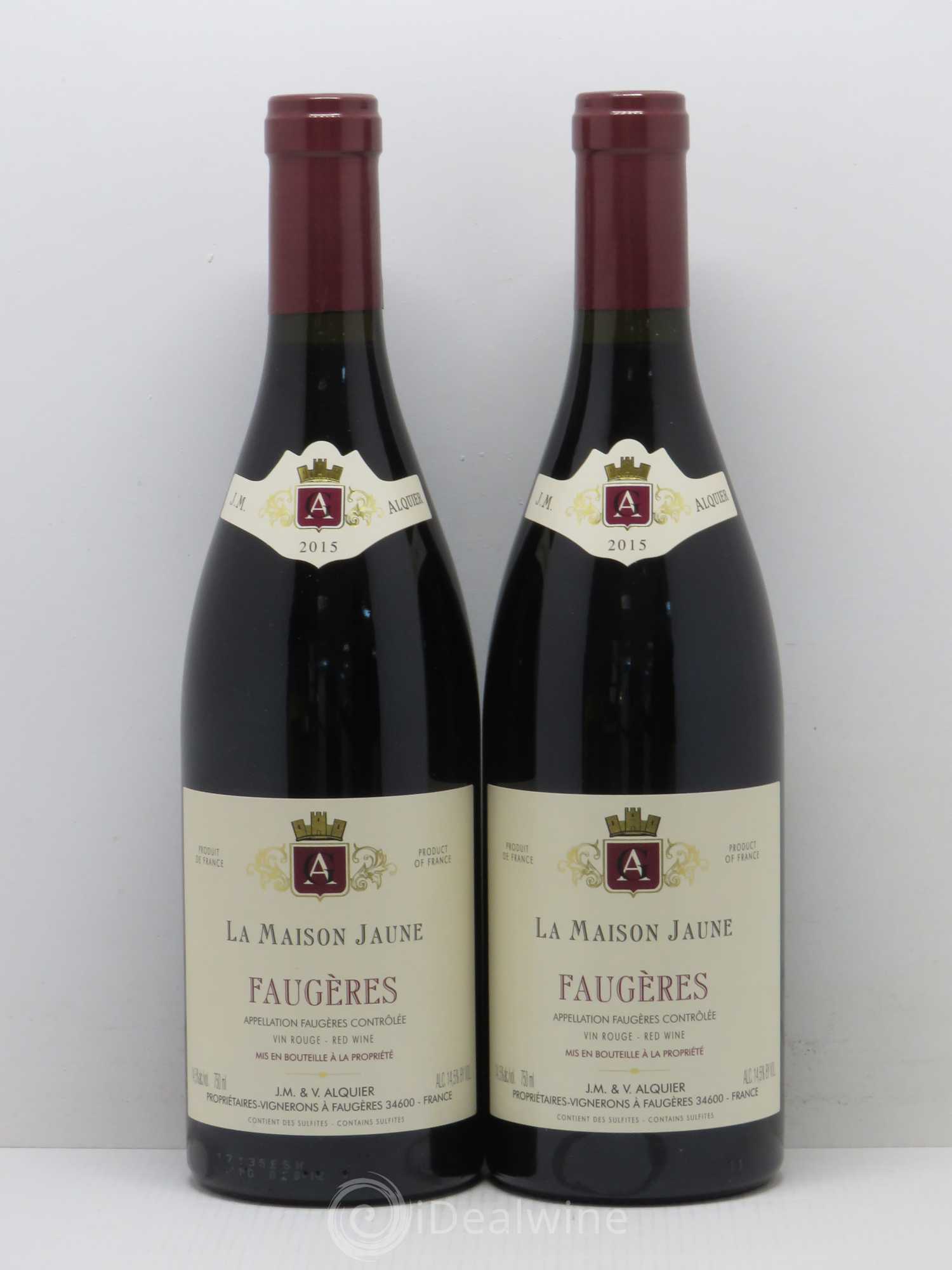 Faugères La Maison Jaune Jean-Michel Alquier (sans prix de réserve) 2015 - Lot de 2 bouteilles - 0