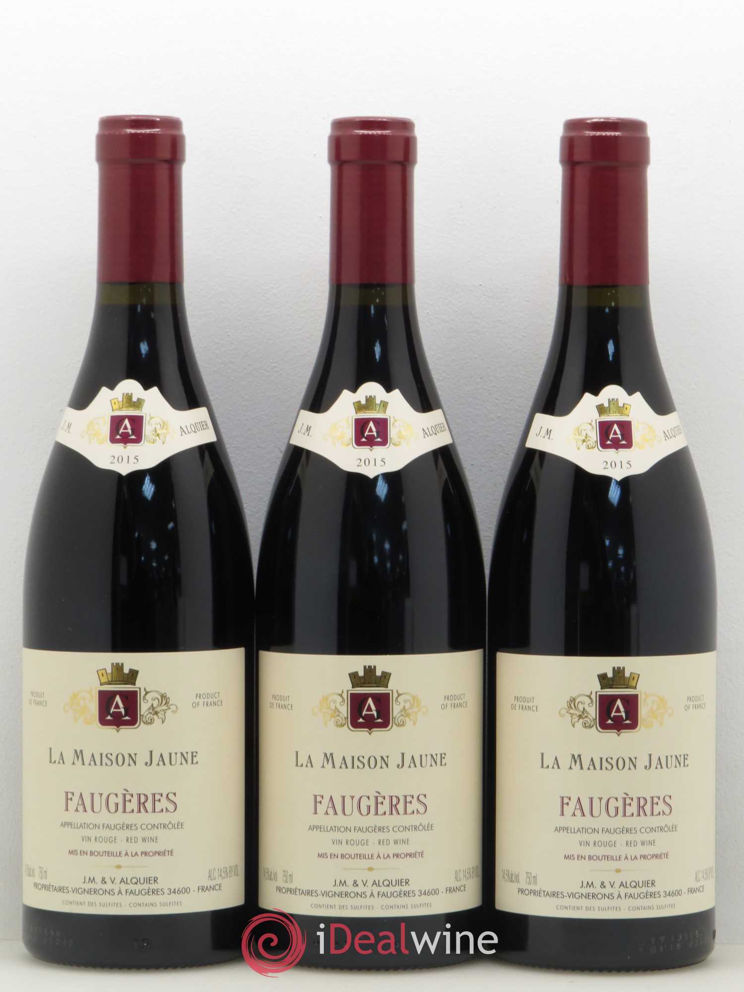 Faugères La Maison Jaune Jean-Michel Alquier (sans prix de réserve) 2015 - Posten von 3 Flaschen - 0