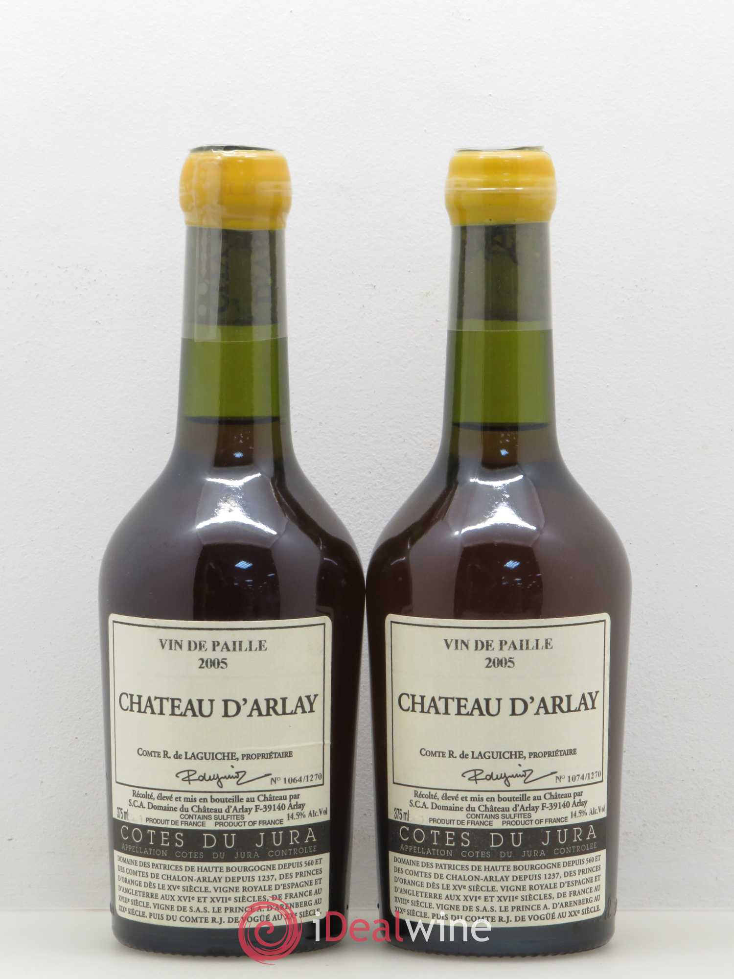 Côtes du Jura Vin de Paille Château d'Arlay 2005 - Posten von 2 Demi-Flaschen - 0