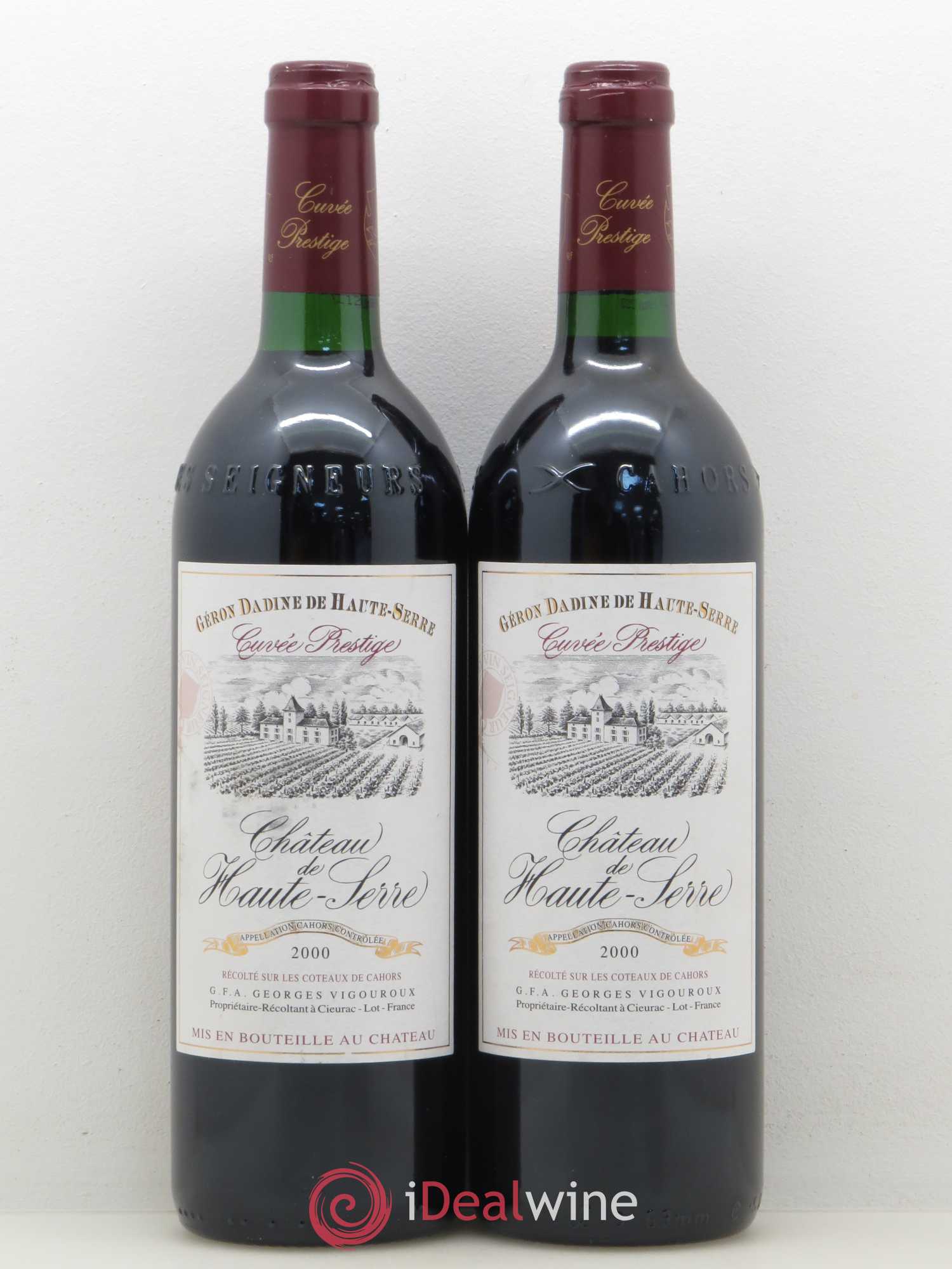 Cahors Chateau de Haute-Serre Cuvée Prestige (sans prix de réserve) 2000 - Posten von 2 Flaschen - 0