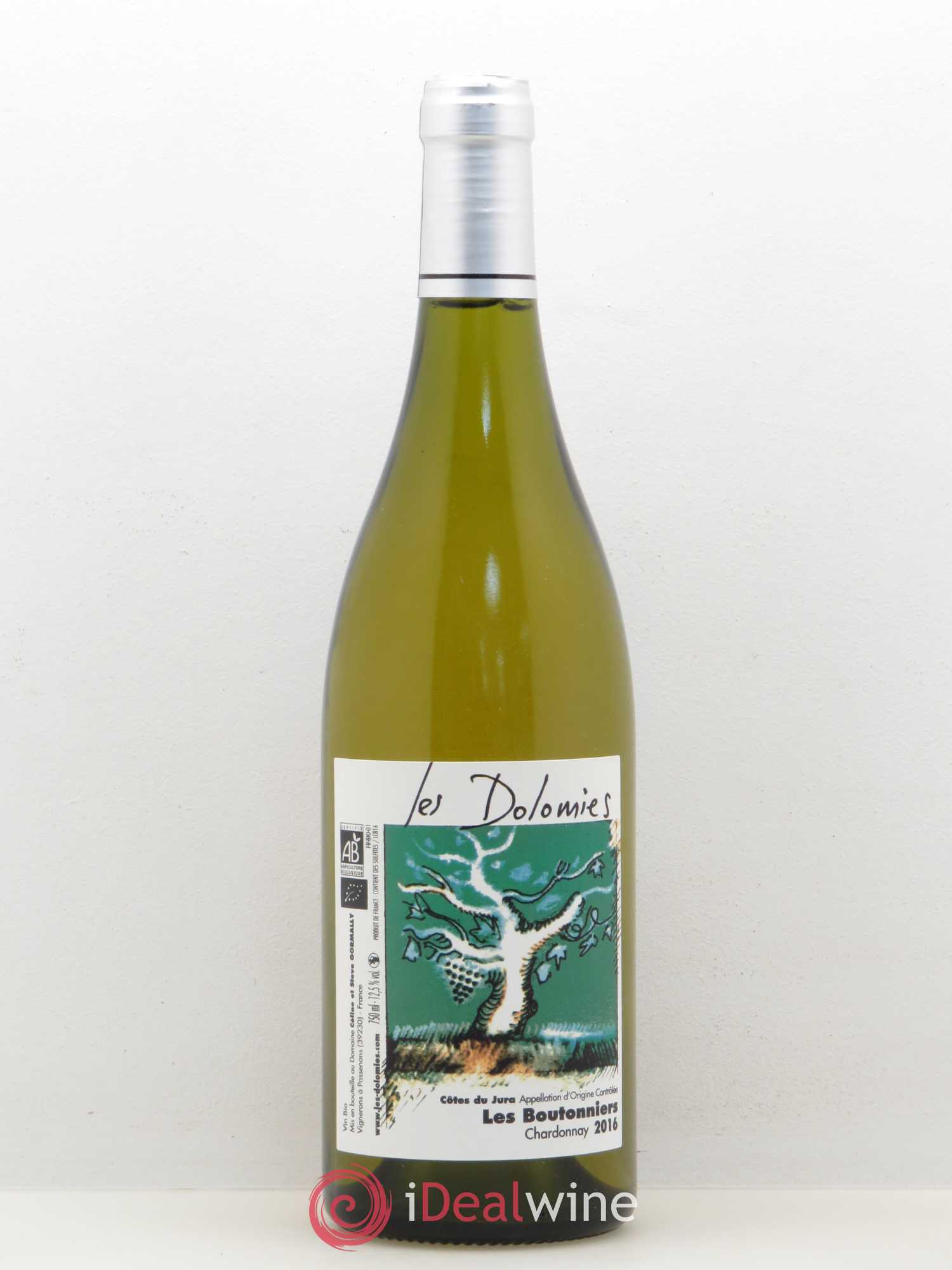 Côtes du Jura Les Dolomies Les Boutonniers Chardonnay (sans prix de réserve) 2016 - Posten von 1 Flasche - 0