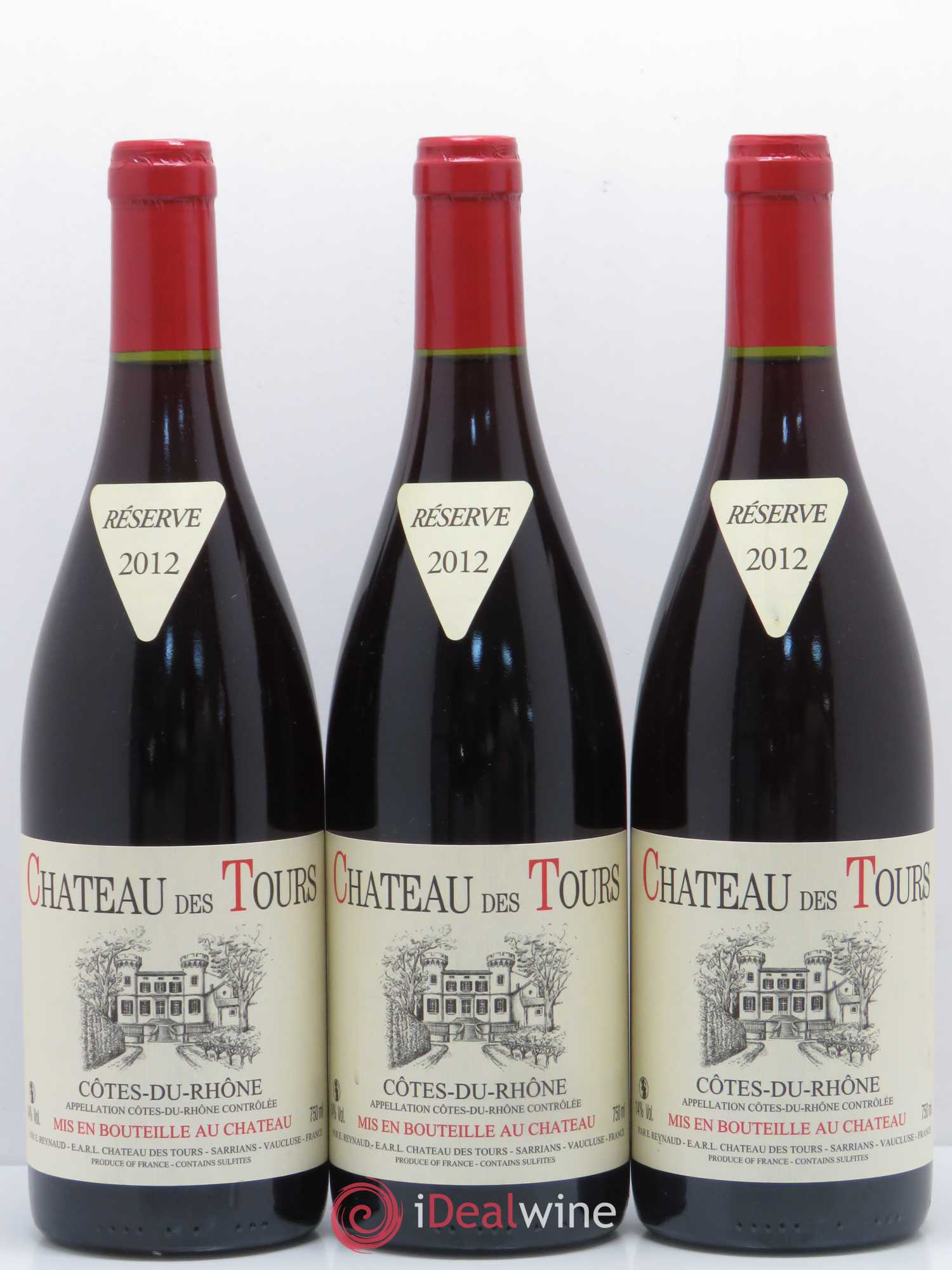 Côtes-du-Rhône Château des Tours Emmanuel Reynaud 2012 - Lot de 3 bouteilles - 0