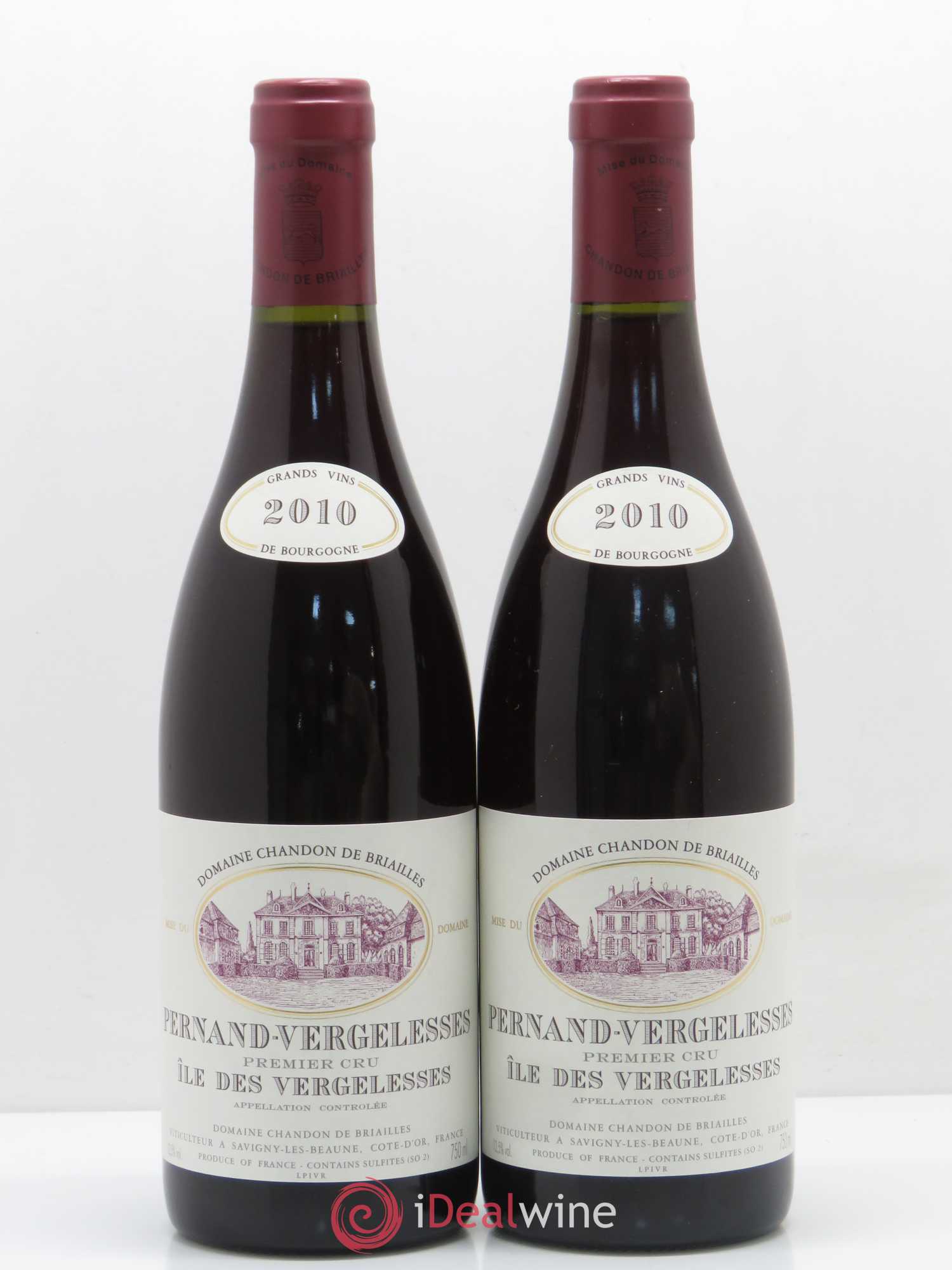 Pernand-Vergelesses 1er Cru Ile des Vergelesses Chandon de Briailles 2010 - Lot de 2 bouteilles - 0
