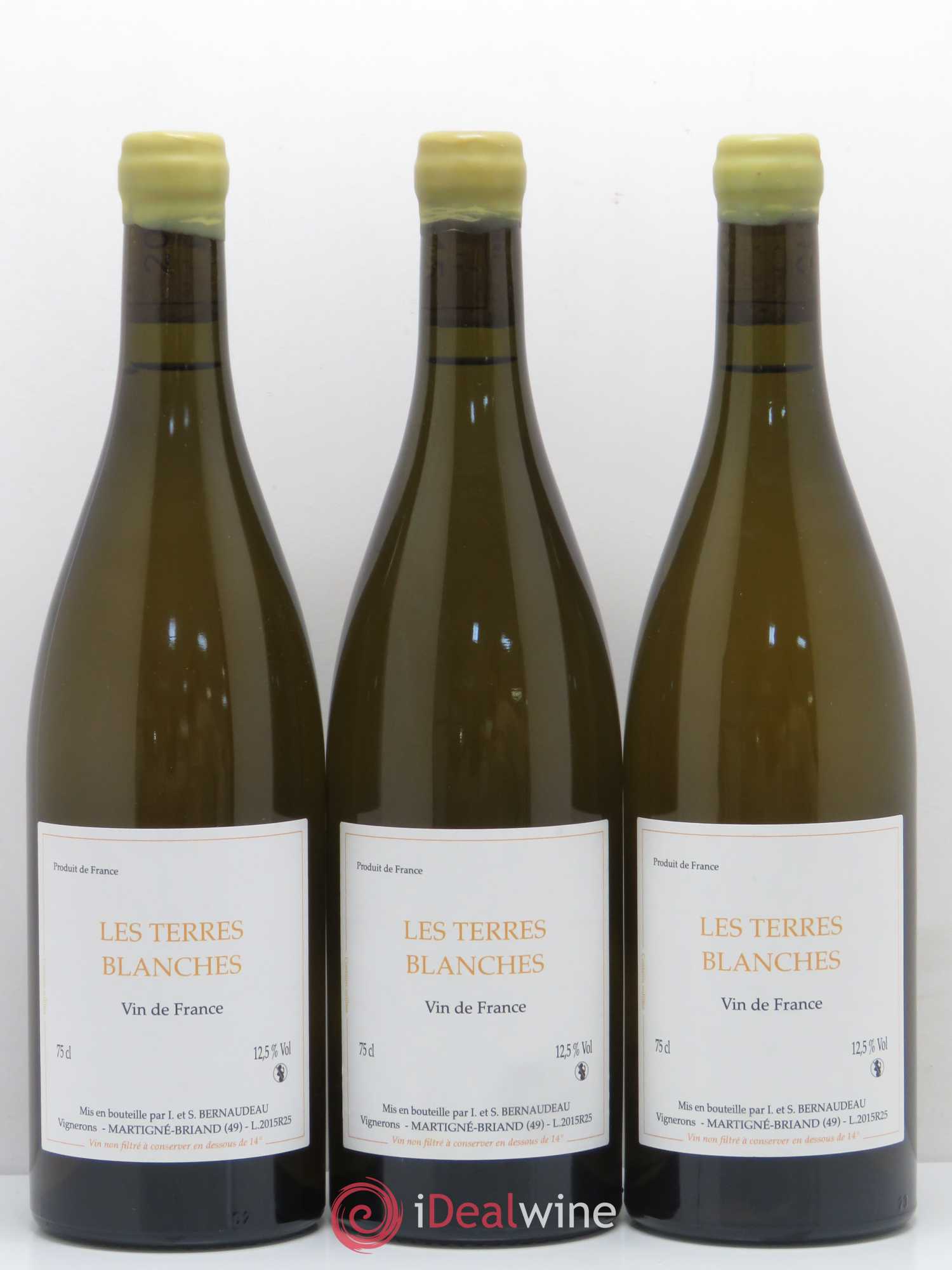 Vin de France Les Terres Blanches Stéphane Bernaudeau 2015 - Lot de 3 bouteilles - 0