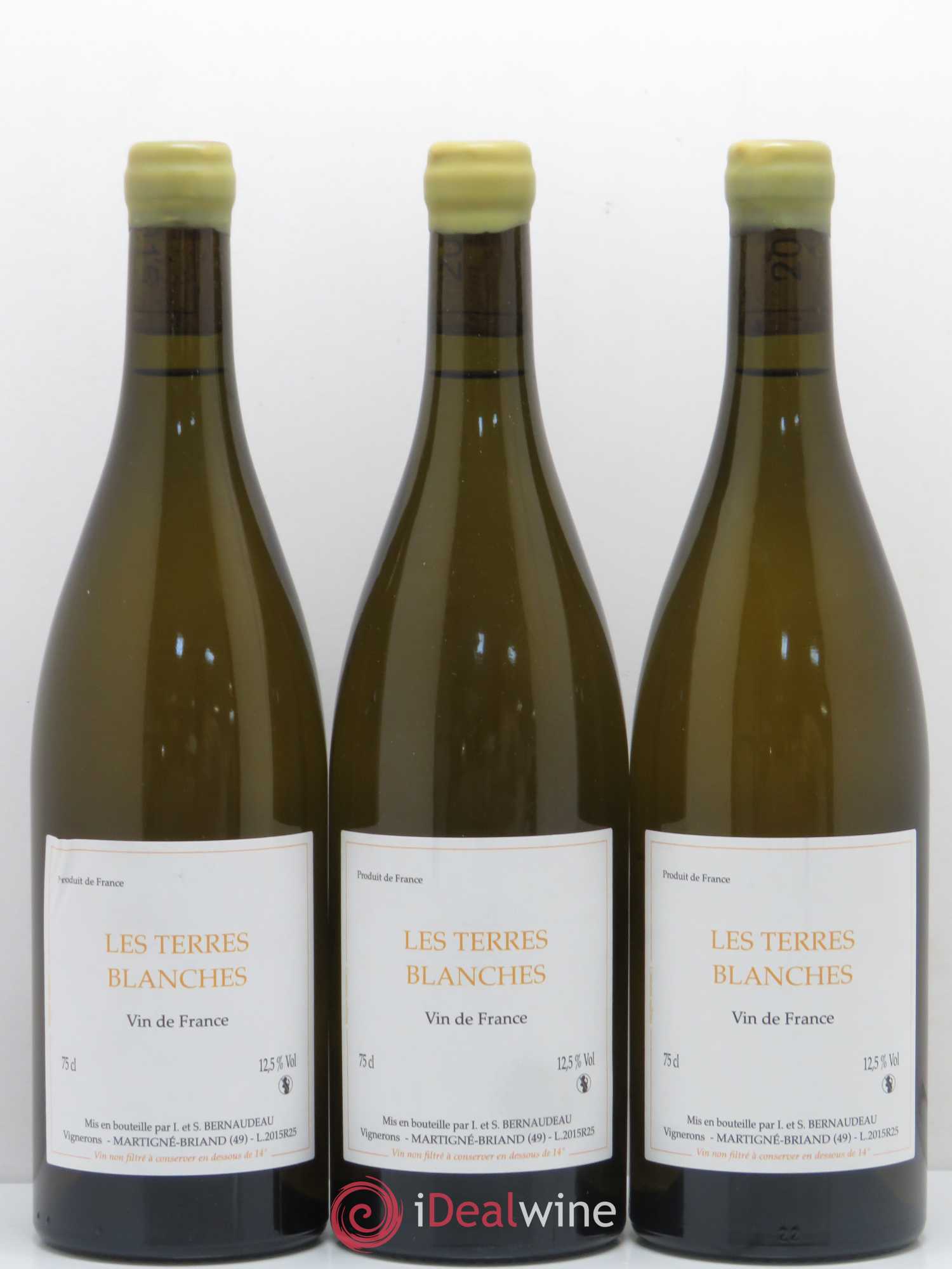 Vin de France Les Terres Blanches Stéphane Bernaudeau (sans prix de réserve) 2015 - Lot de 3 bouteilles - 0