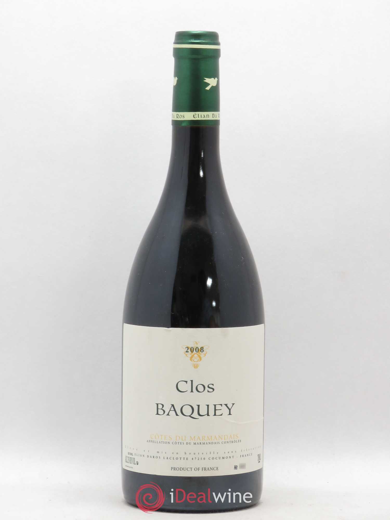 Côtes du Marmandais Clos Baquey Elian Da Ros (Domaine) (sans prix de réserve) 2008 - Lot de 1 bouteille - 0