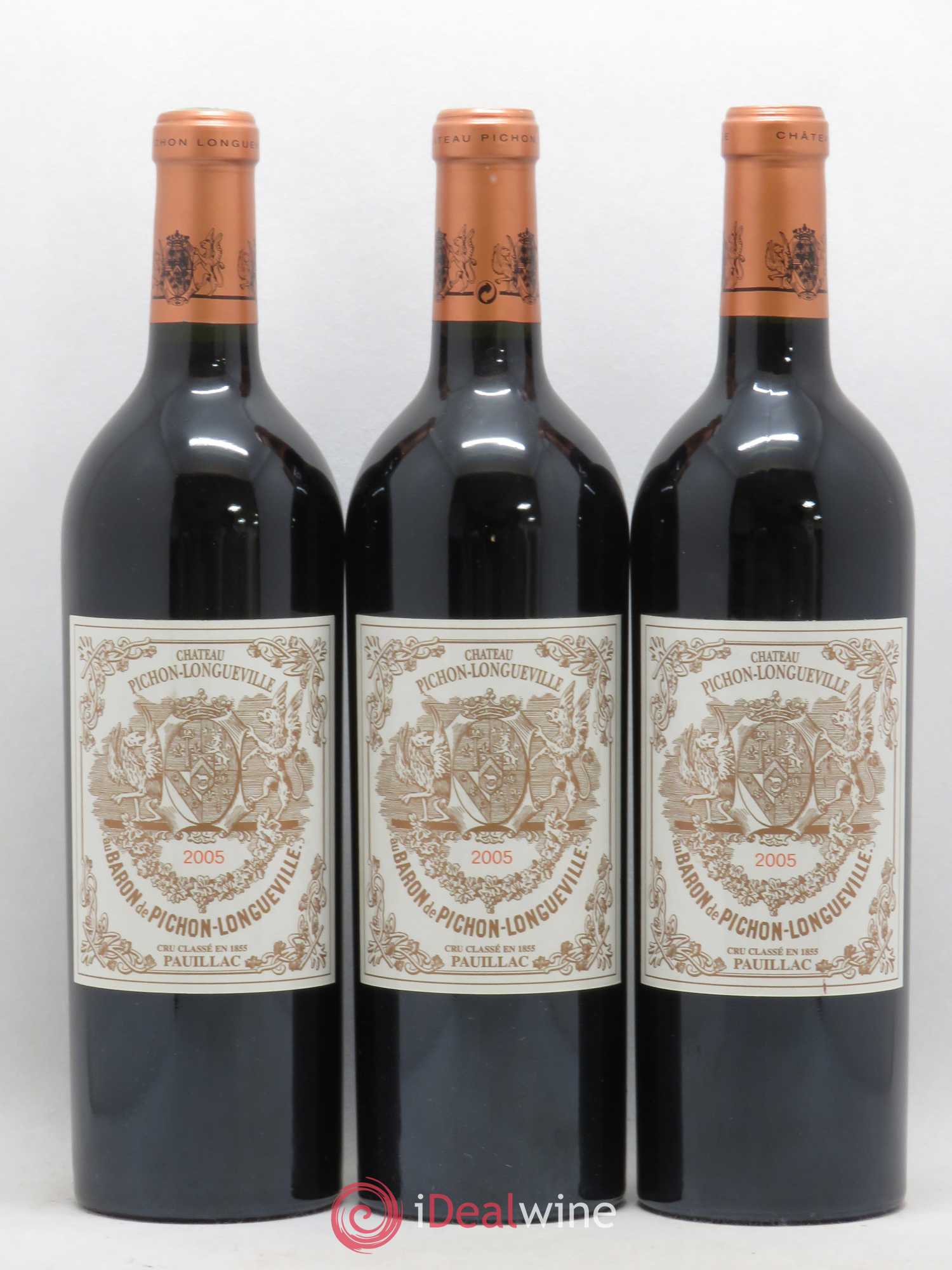 Pichon Longueville Baron 2ème Grand Cru Classé 2005 - Lot de 3 bouteilles - 0