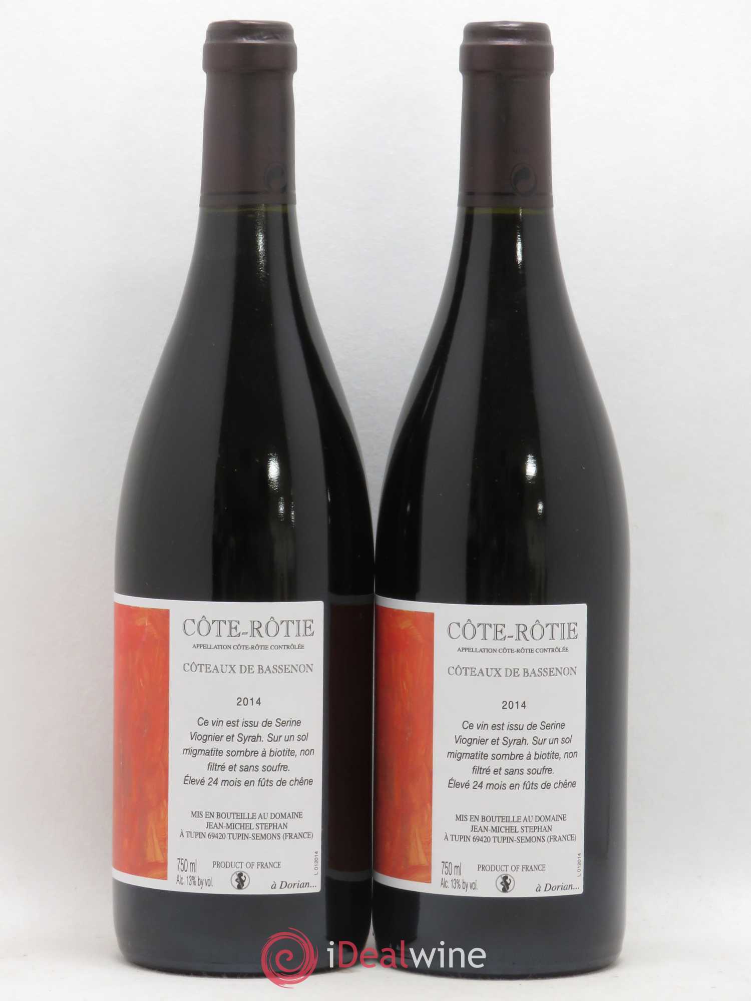 Côte-Rôtie Coteaux de Bassenon Jean-Michel Stephan 2014 - Lot de 2 bouteilles - 1
