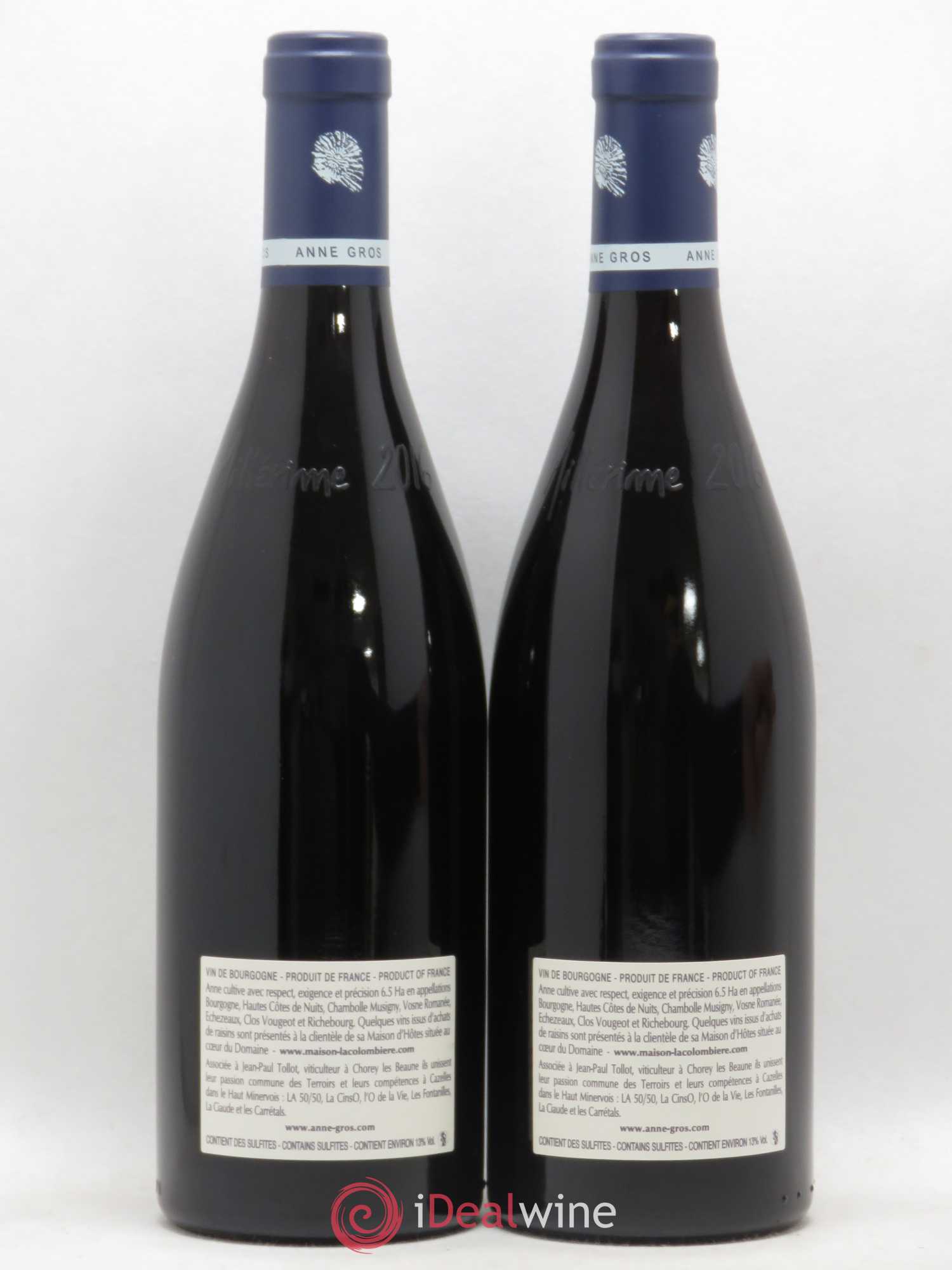 Clos de Vougeot Grand Cru Le Grand Maupertui Anne Gros 2016 - Lot de 2 bouteilles - 1