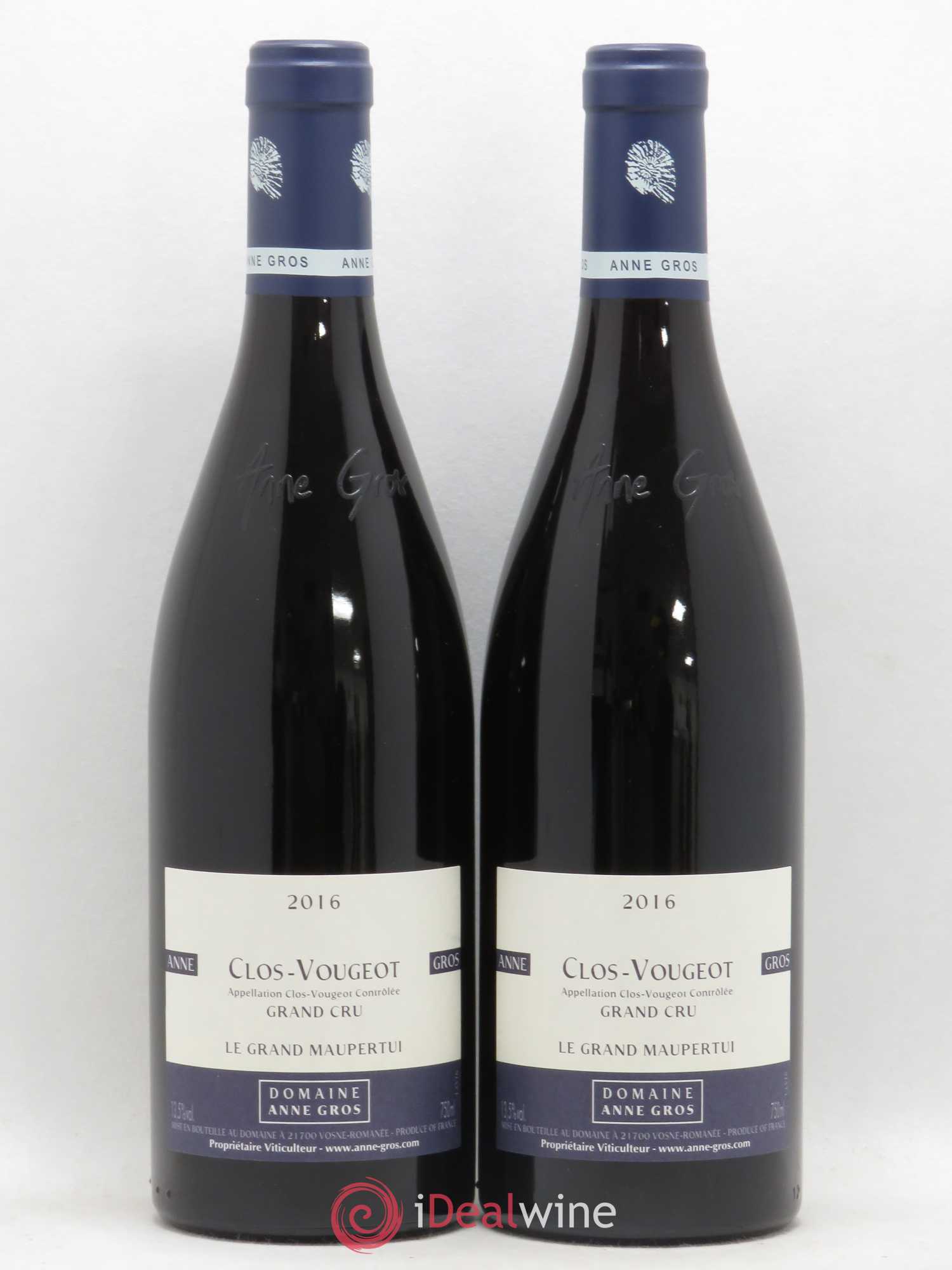 Clos de Vougeot Grand Cru Le Grand Maupertui Anne Gros 2016 - Lot de 2 bouteilles - 0