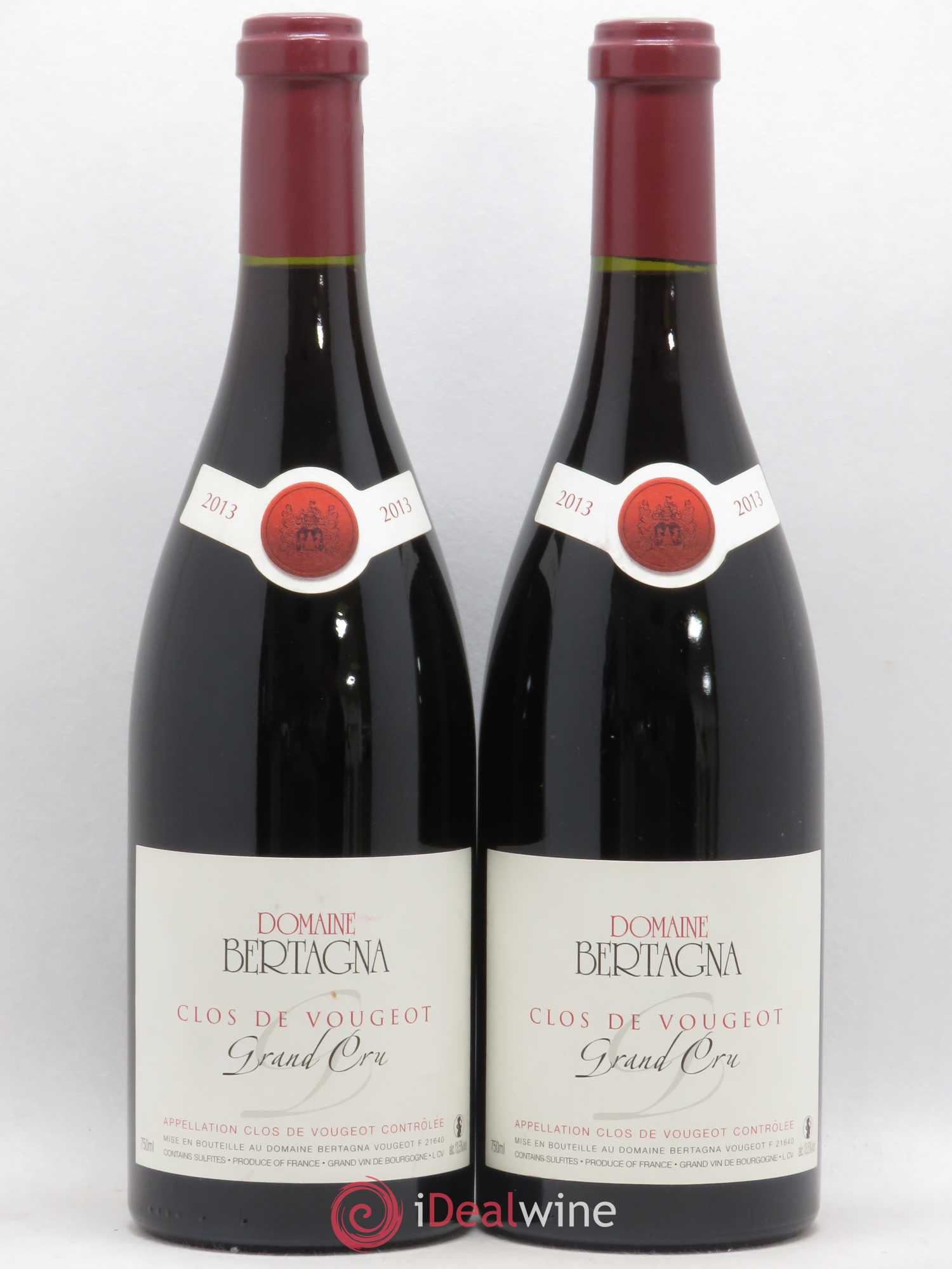 Clos de Vougeot Grand Cru Bertagna (sans prix de réserve) 2013 - Lot de 2 bouteilles - 0