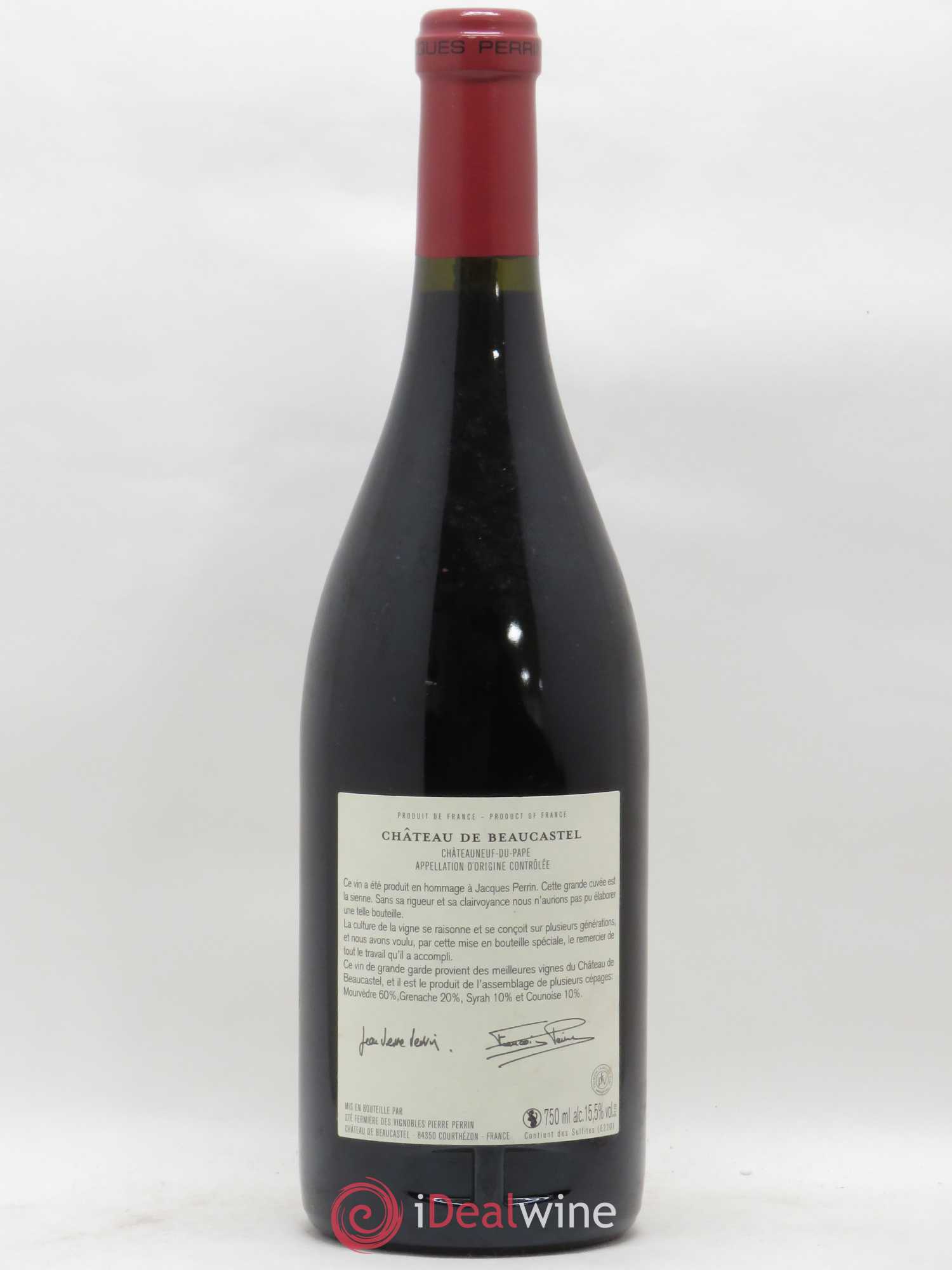 Châteauneuf-du-Pape Château de Beaucastel Hommage à Jacques Perrin Famille Perrin  (sans prix de réserve) 2012 - Lot de 1 bouteille - 1