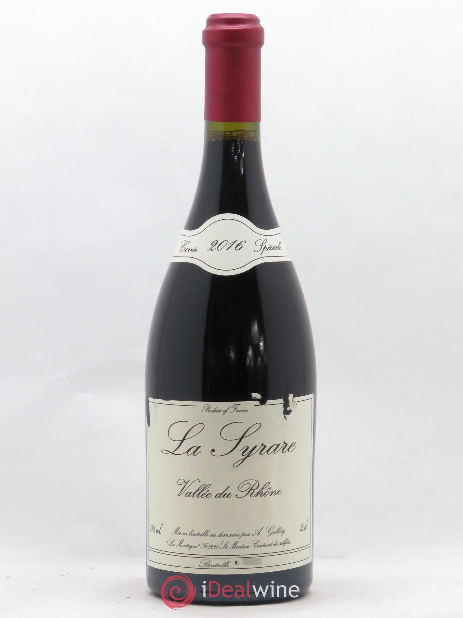 Côtes du Vivarais La Syrare Gallety (Domaine) (sans prix de réserve) 2016 - Lot de 1 bouteille - 0