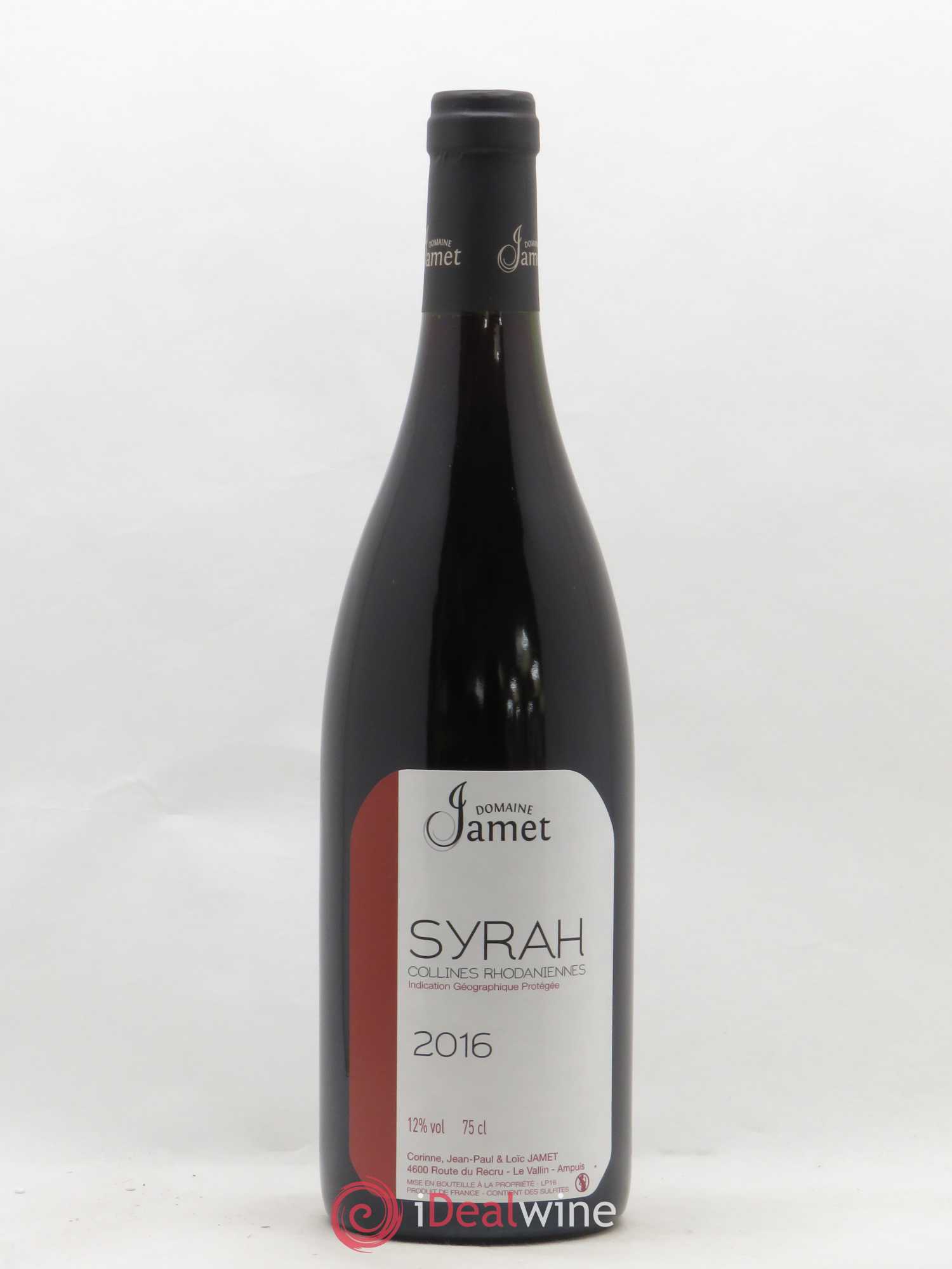 Collines Rhodaniennes Syrah Jamet (Domaine) (sans prix de réserve) 2016 - Lot de 1 bouteille - 0