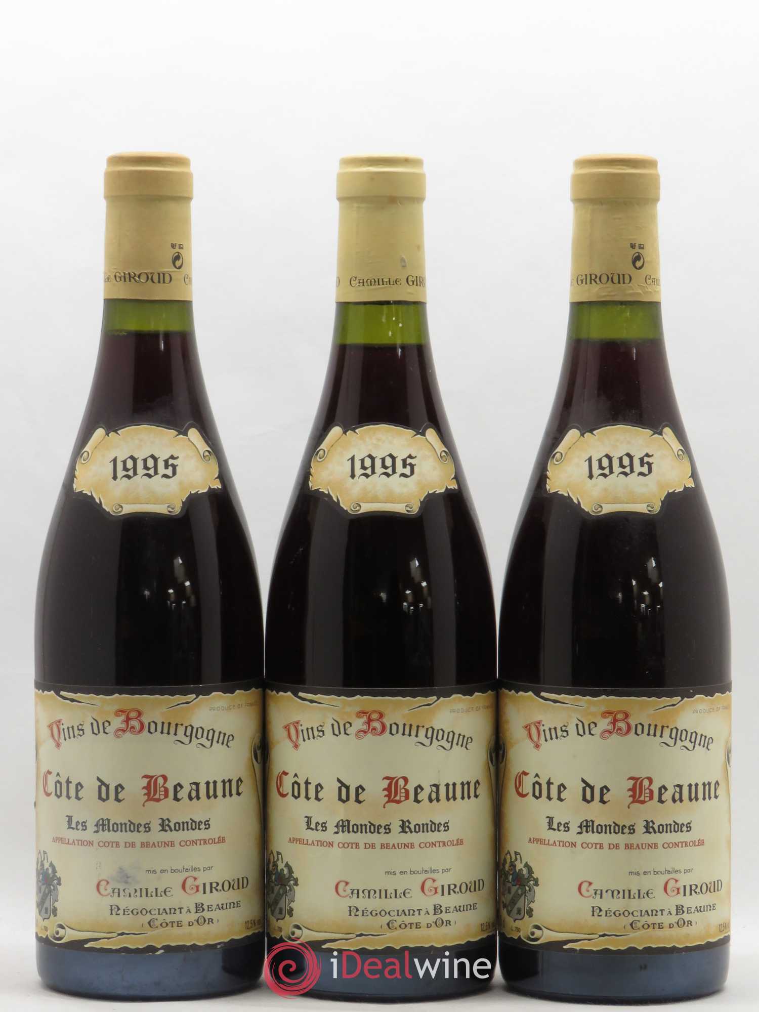 Côte de Beaune-Villages Les Mondes Rondes Camille Giroud (sans prix de réserve) 1995 - Posten von 3 Flaschen - 0