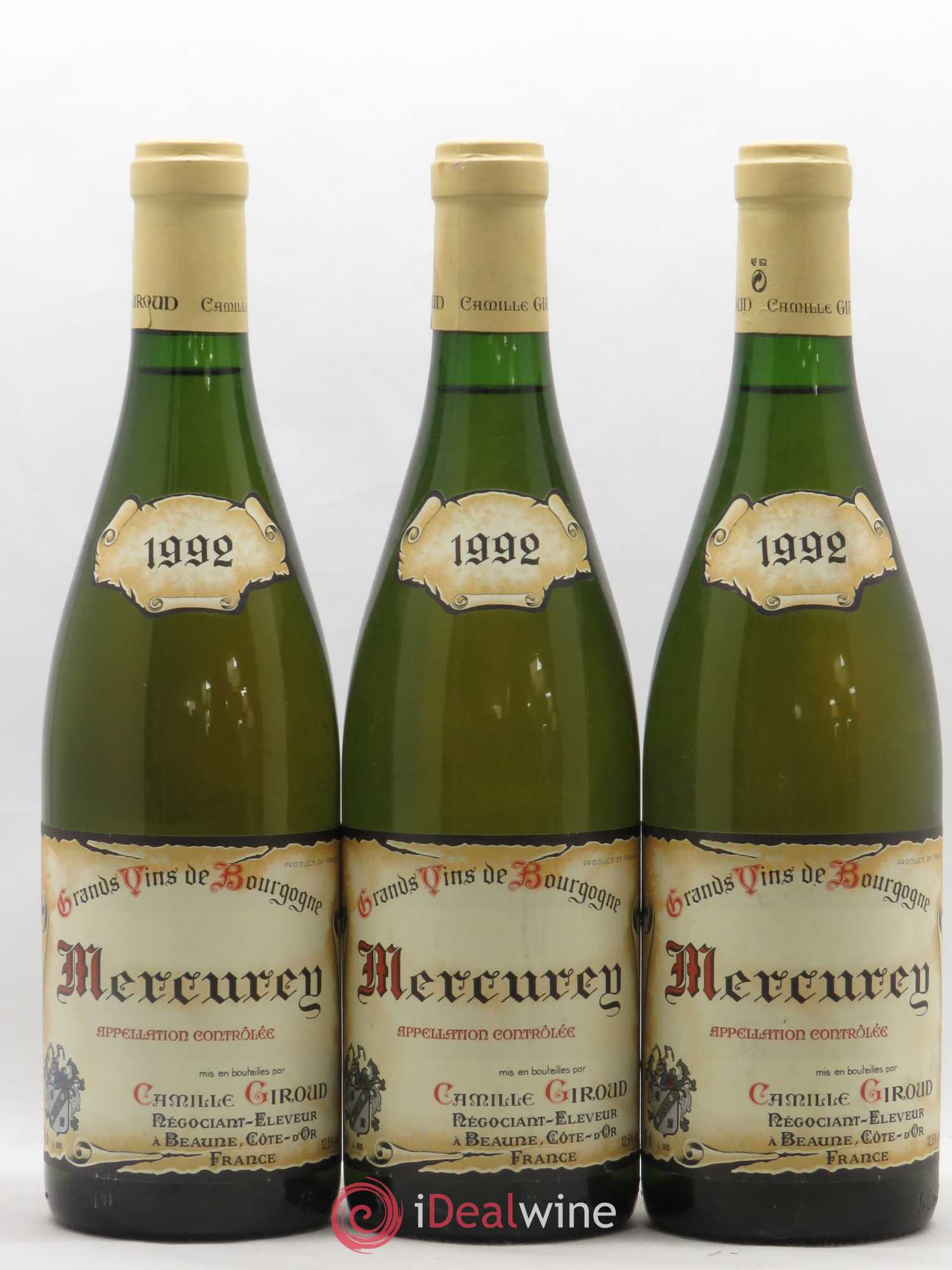 Mercurey Camille Giroud 1992 - Lot de 3 bouteilles - 0