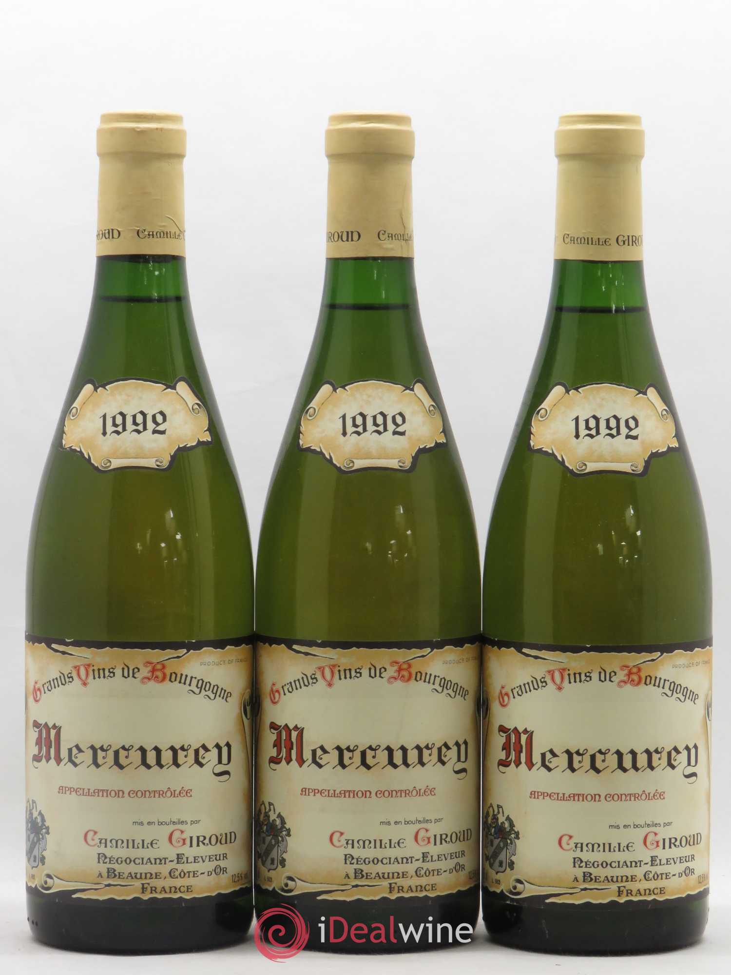 Mercurey Camille Giroud (sans prix de réserve) 1992 - Posten von 3 Flaschen - 0