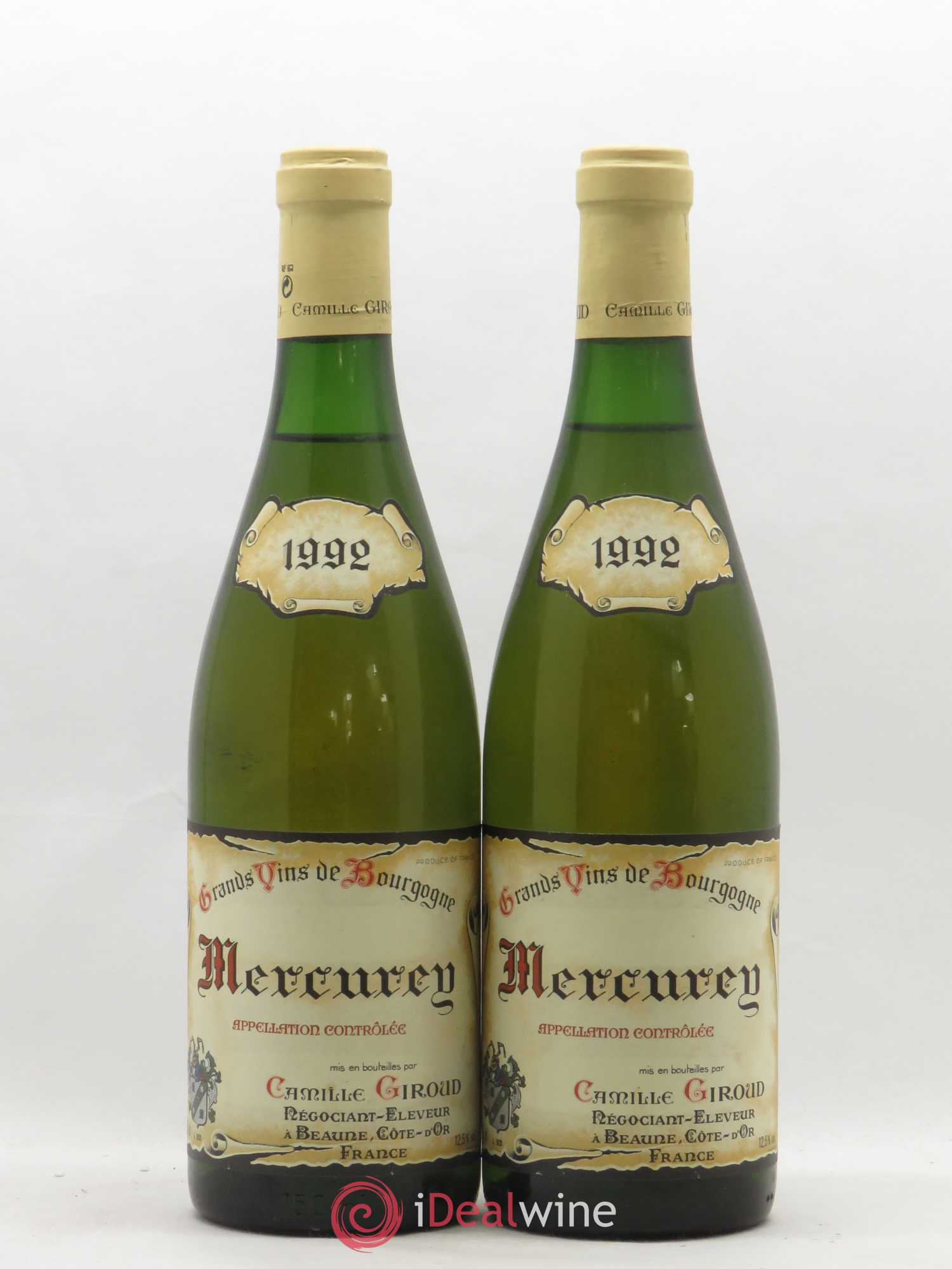 Mercurey Camille Giroud 1992 - Lot de 2 bouteilles - 0