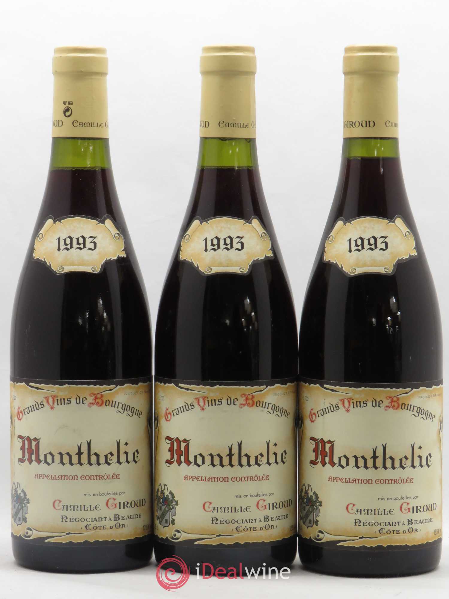 Monthélie Camille Giroud (sans prix de réserve) 1993 - Posten von 3 Flaschen - 0