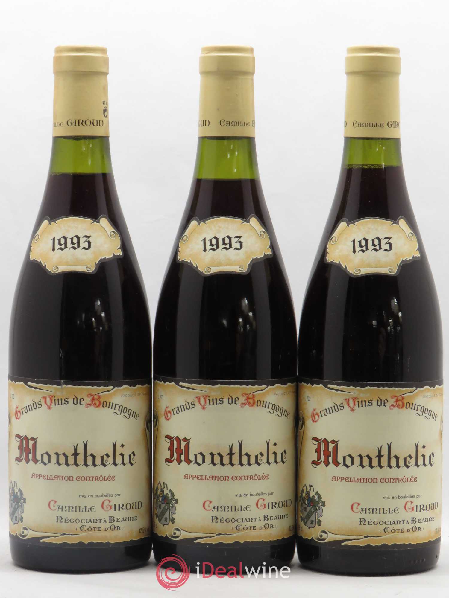 Monthélie Camille Giroud (sans prix de réserve) 1993 - Posten von 3 Flaschen - 0