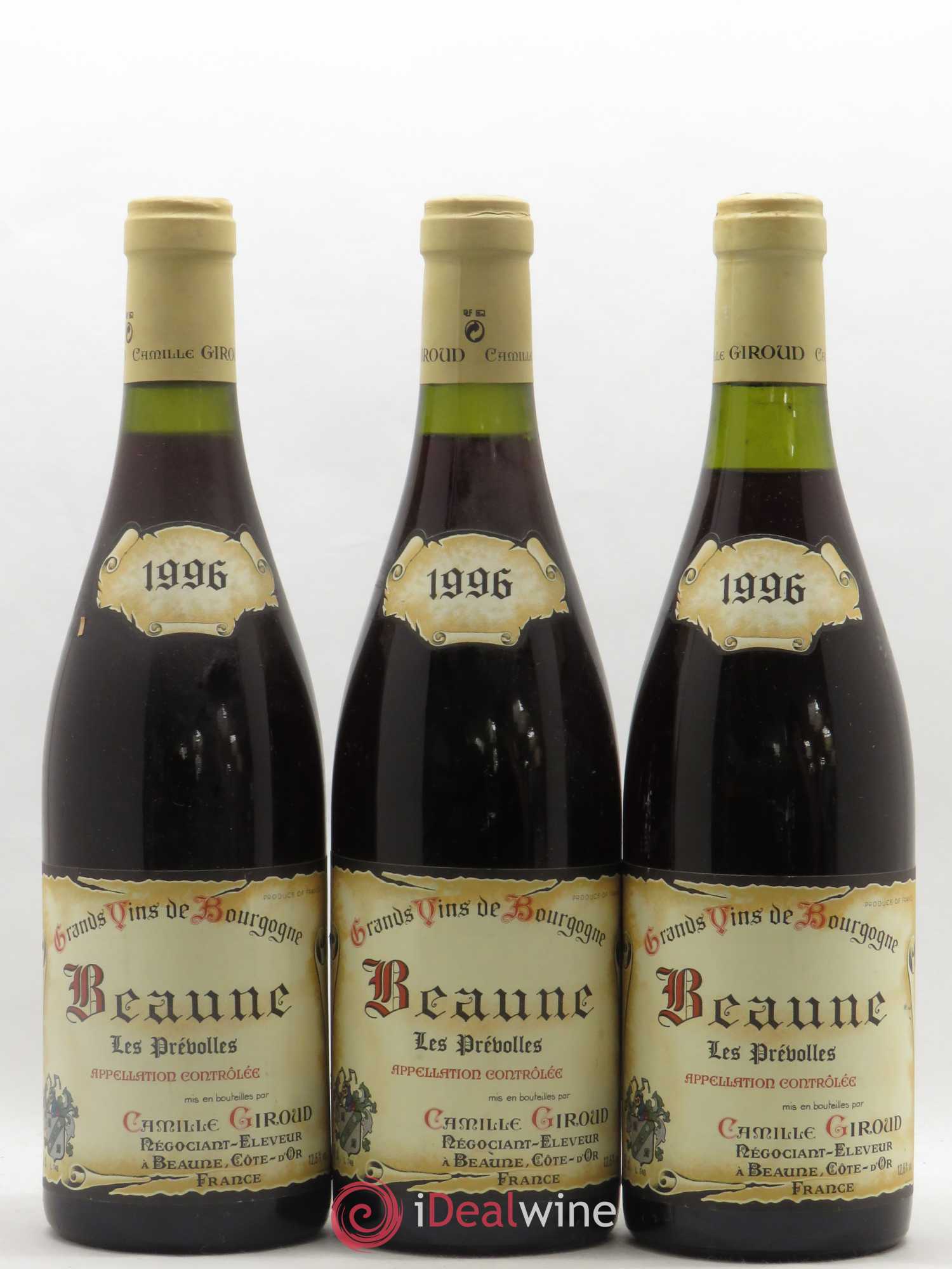 Beaune Les Prévolles Camille Giroud 1996 - Posten von 3 Flaschen - 0