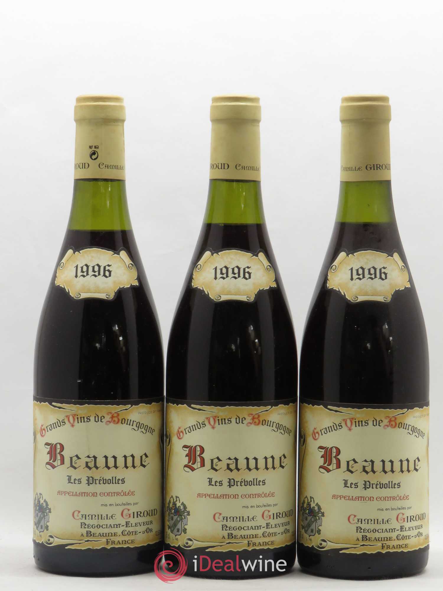 Beaune Les Prévolles Camille Giroud 1996 - Posten von 3 Flaschen - 0