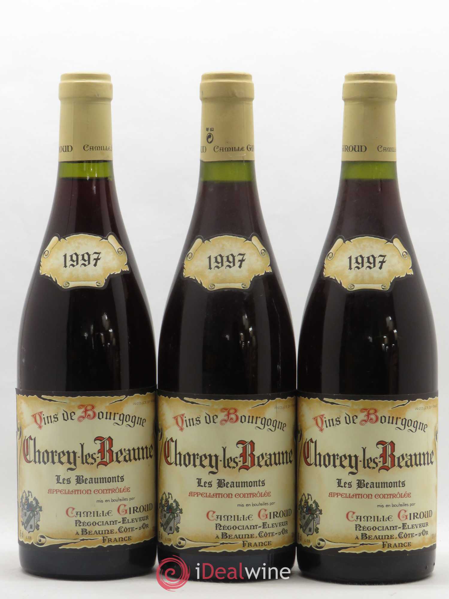 Chorey-lès-Beaune Les Beaumonts Camille Giroud (sans prix de réserve) 1997 - Posten von 3 Flaschen - 0
