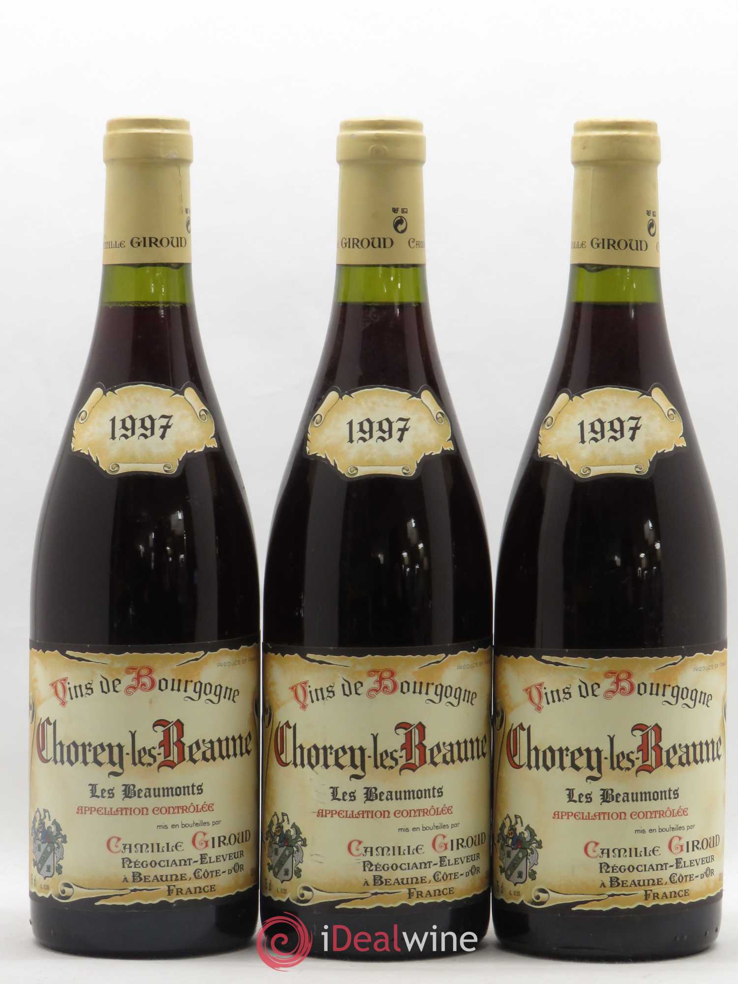 Chorey-lès-Beaune Les Beaumonts Camille Giroud (sans prix de réserve) 1997 - Posten von 3 Flaschen - 0