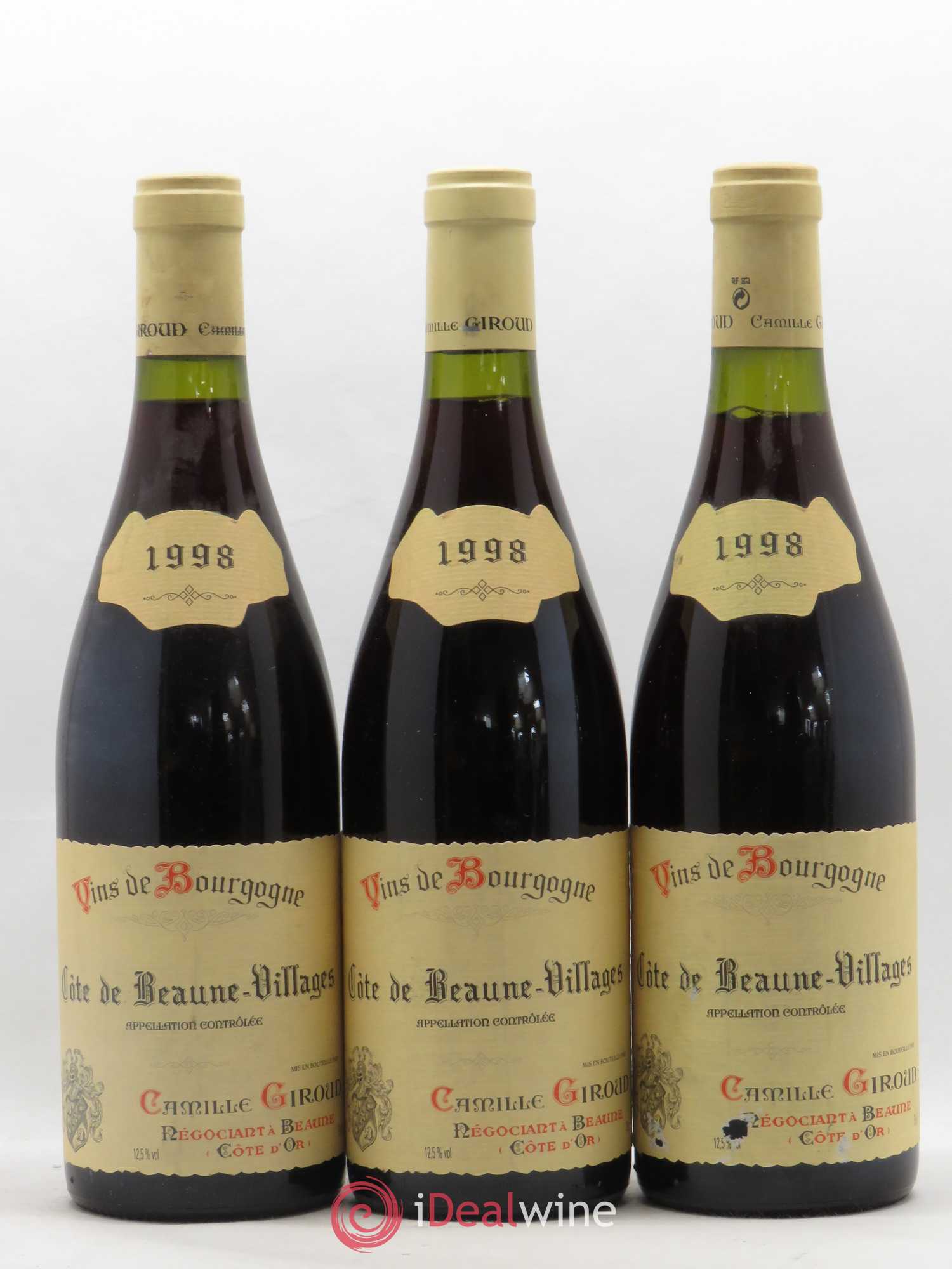 Côte de Beaune-Villages Camille Giroud (sans prix de réserve) 1998 - Posten von 3 Flaschen - 0