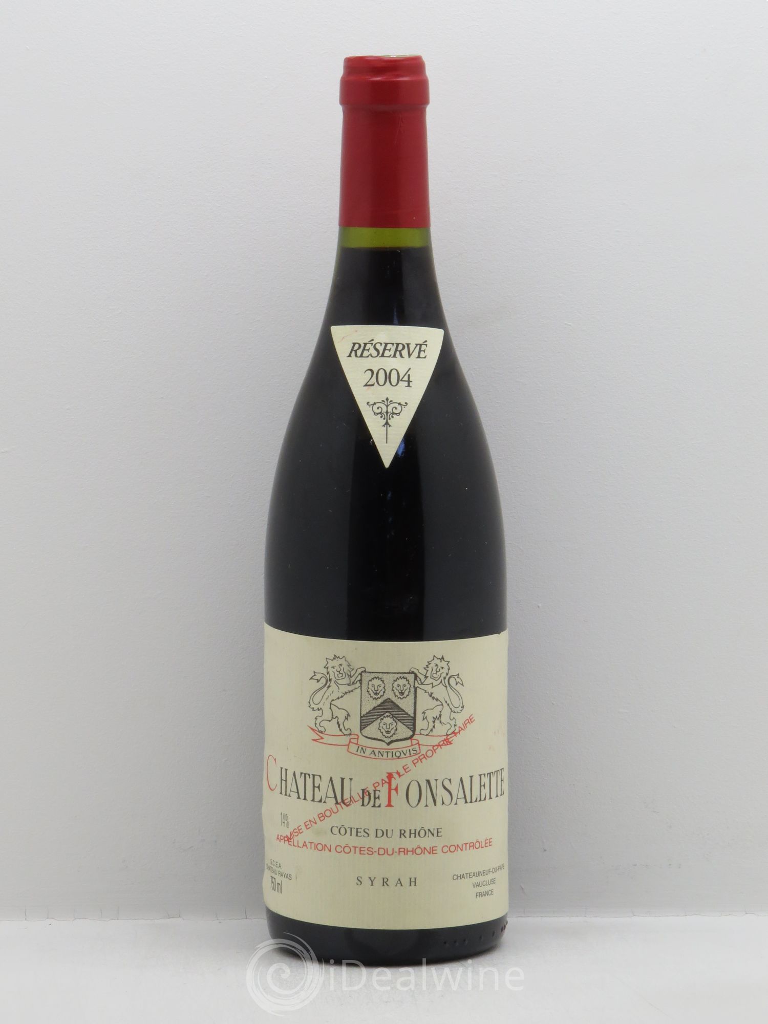 Côtes-du-Rhône Cuvée Syrah Château de Fonsalette 2004 - Lot de 1 bouteille - 0