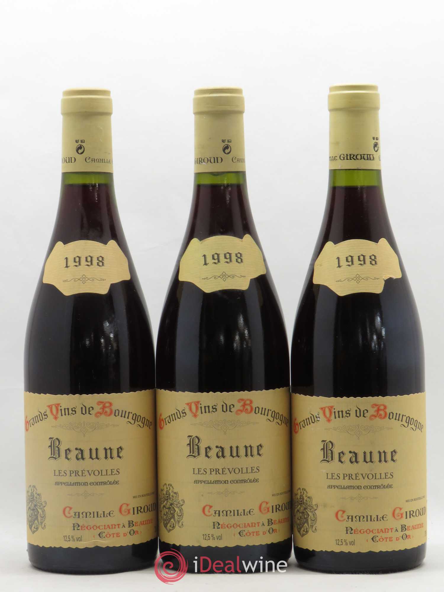 Beaune Les Prévolles Camille Giroud (sans prix de réserve) 1998 - Posten von 3 Flaschen - 0