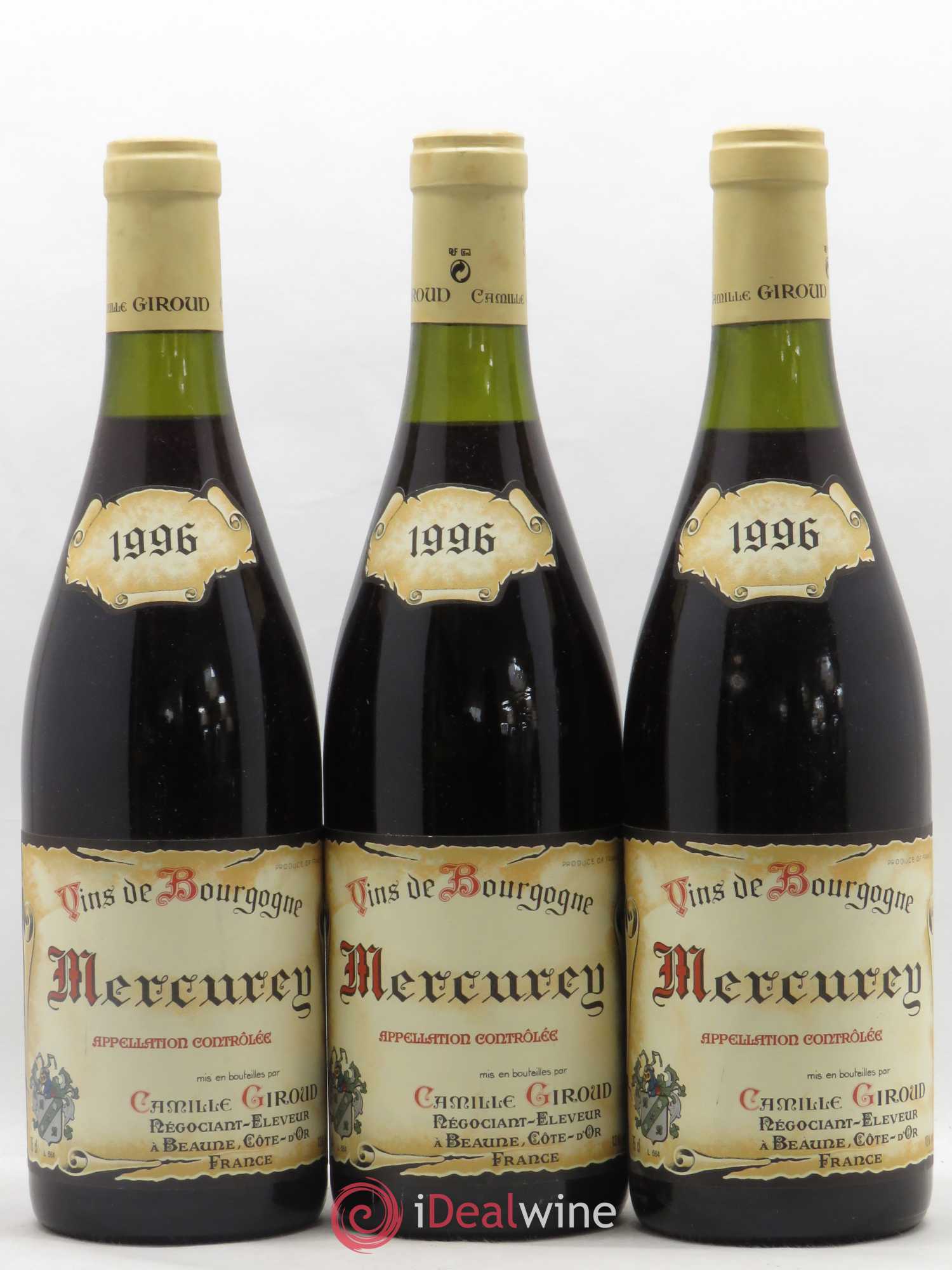 Mercurey Camille Giroud (sans prix de réserve) 1996 - Posten von 3 Flaschen - 0