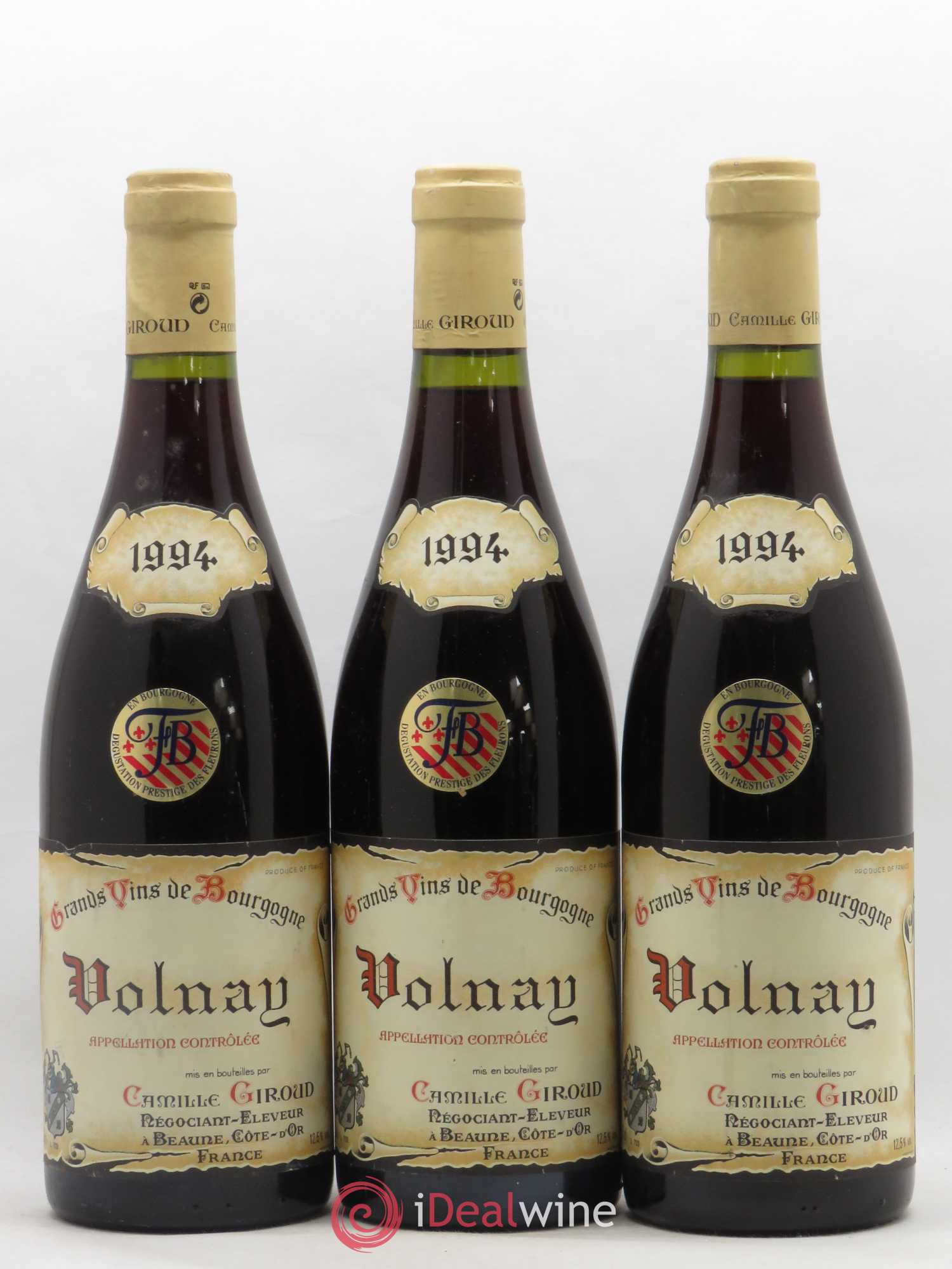 Volnay Camille Giroud (Domaine) 1994 - Lot de 3 bouteilles - 0