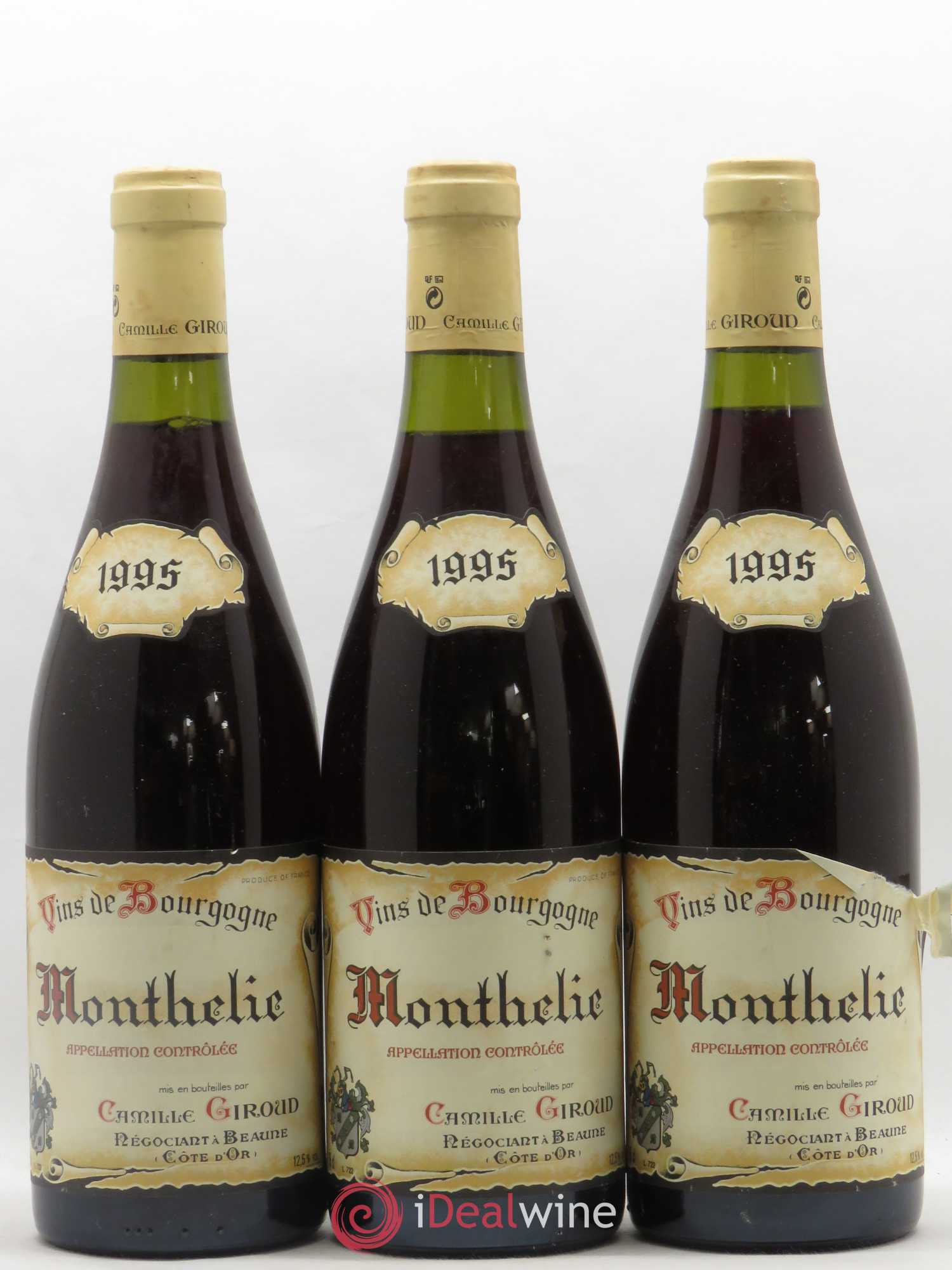 Monthélie Camille Giroud (sans prix de réserve) 1995 - Posten von 3 Flaschen - 0