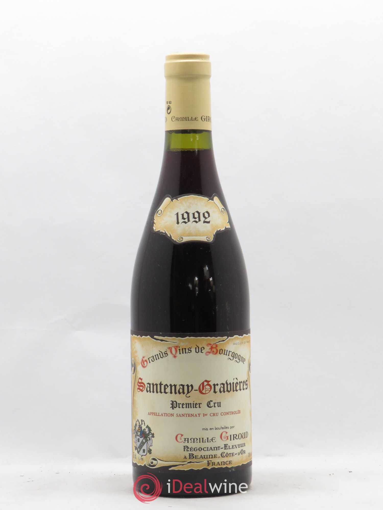 Santenay 1er Cru Santenay 1er cru Gravières Camille Giroud (sans prix de réserve) 1992 - Posten von 1 Flasche - 0