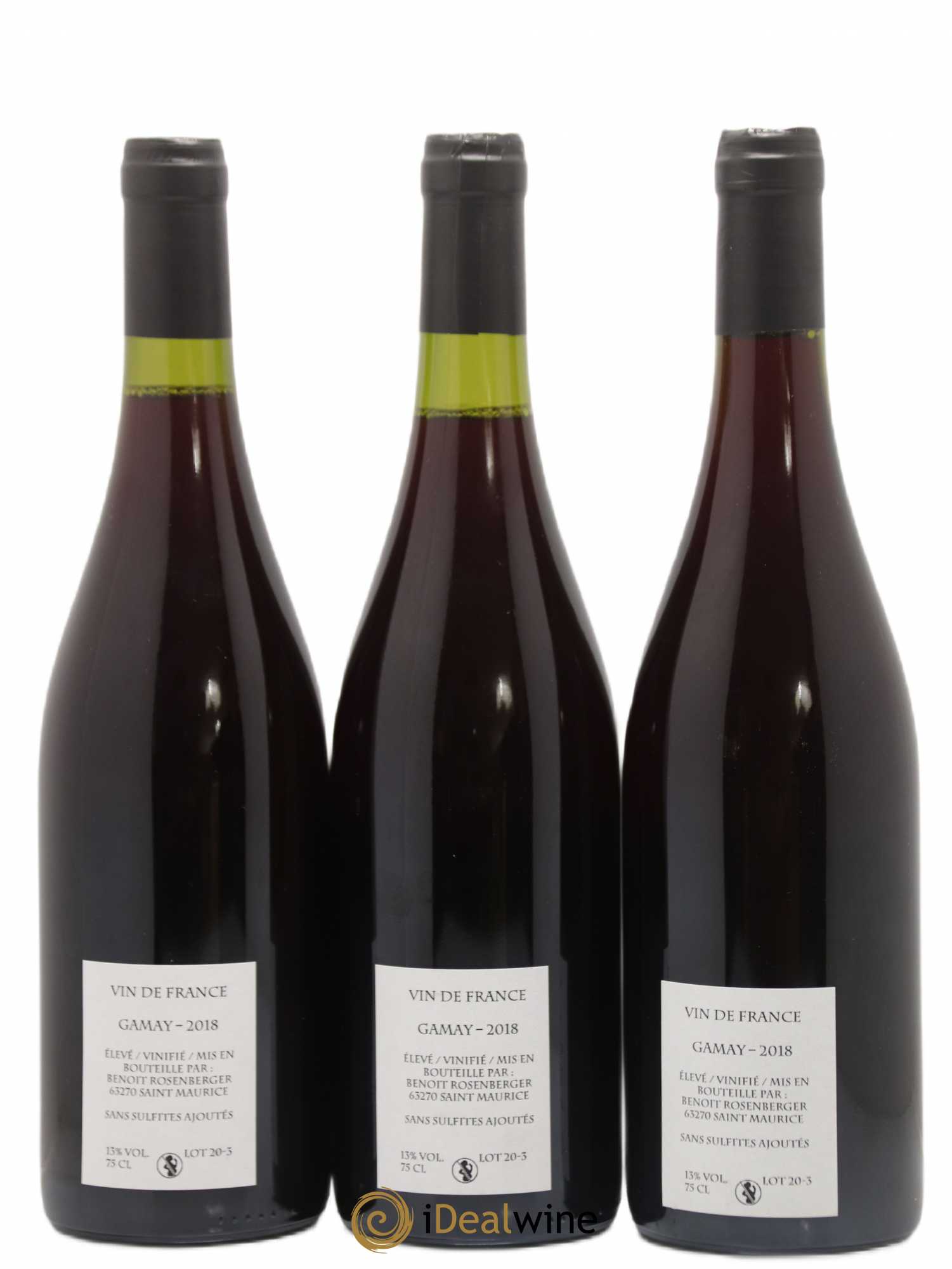 Vin de France Verre de Terre Loup des Vignes Benoit Rosenberger 2018 - Lot de 3 bouteilles - 1