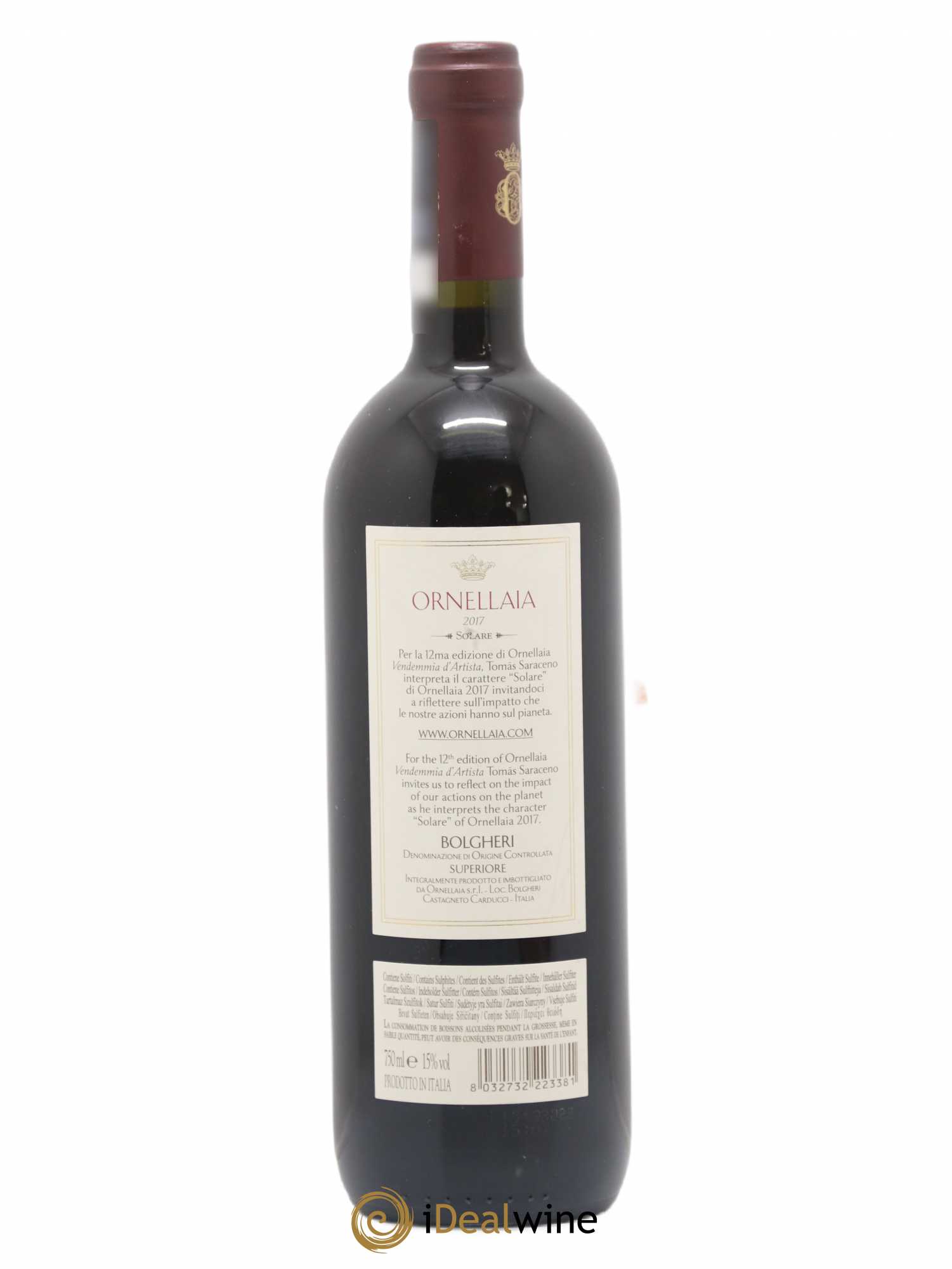 Bolgheri DOC Superiore Ornellaia Tenuta Dell'Ornellaia - Frescobaldi 2017 - Lot de 1 bouteille - 1
