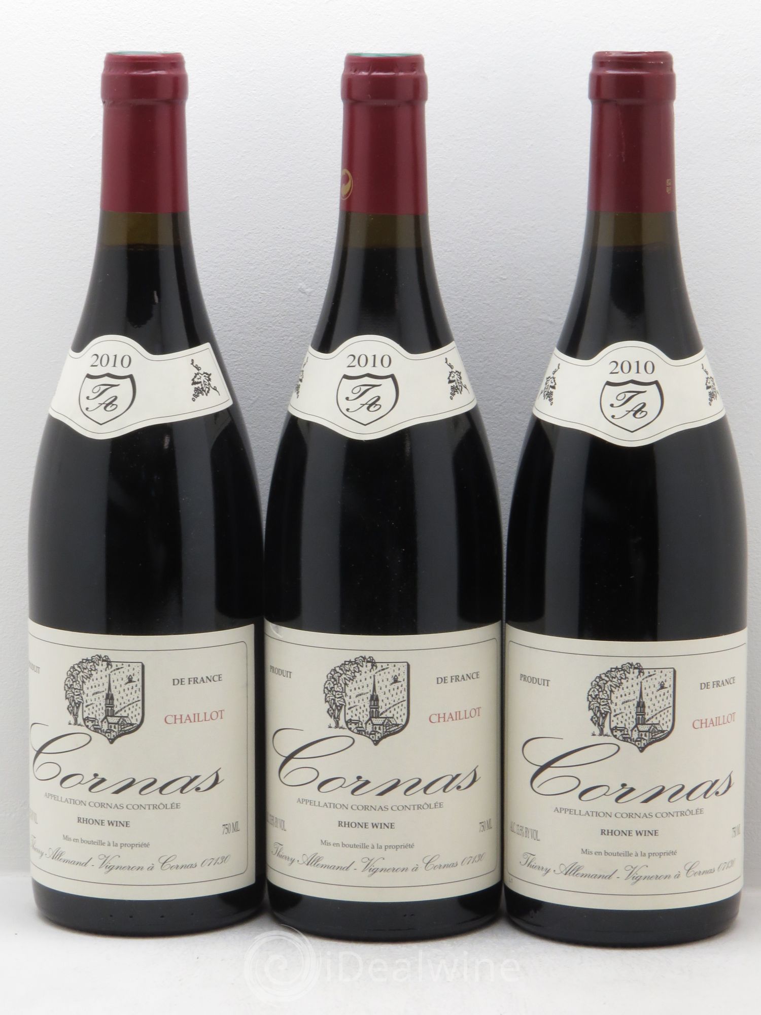 Cornas Thierry Allemand Les Chaillots 2010 - Lot de 3 bouteilles - 0