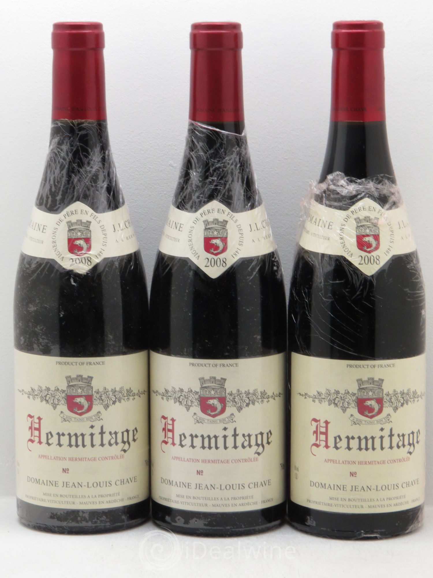 Hermitage Jean-Louis Chave 2008 - Lot de 3 bouteilles - 0