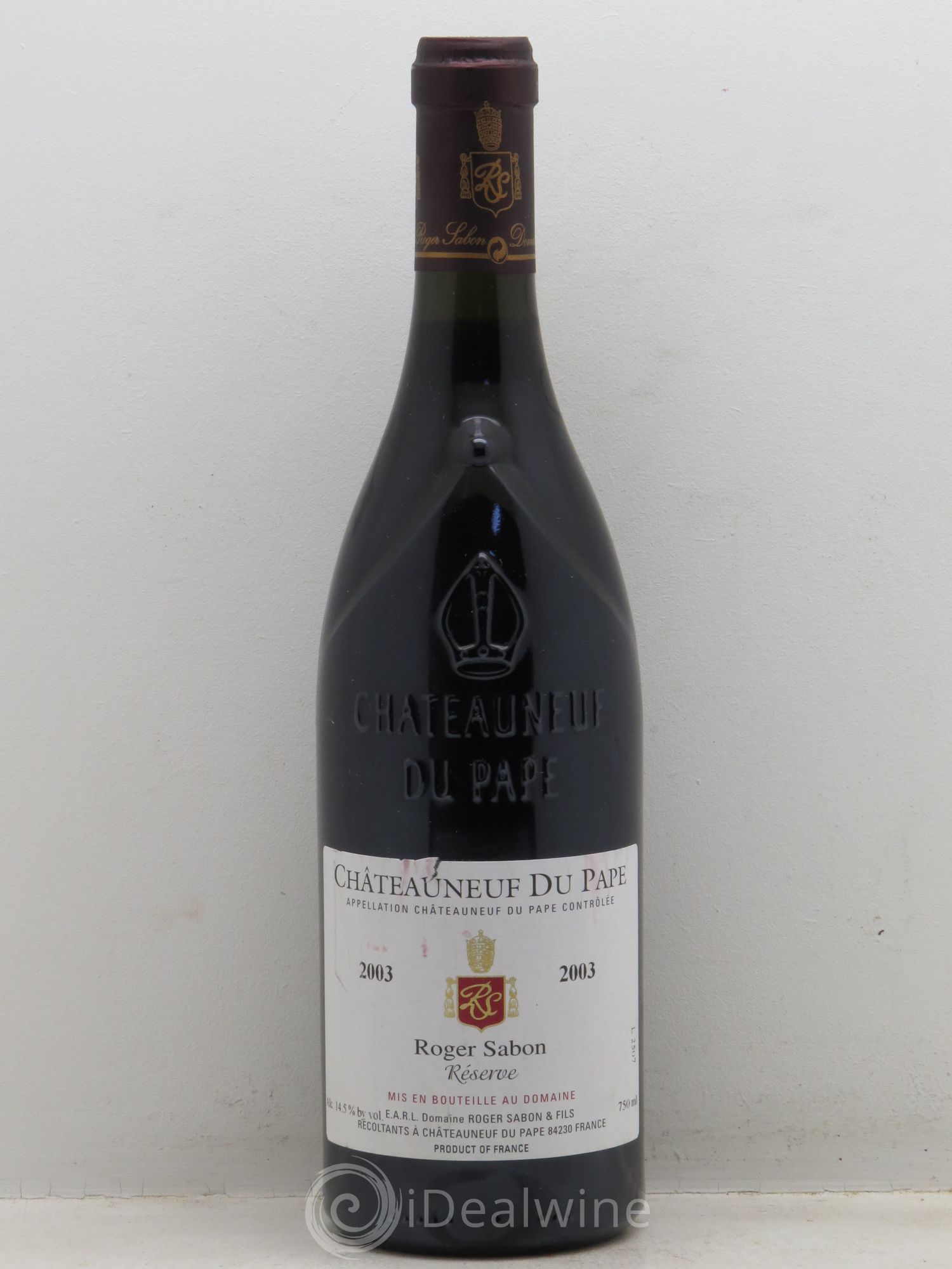 Châteauneuf-du-Pape R.Sabon Réserve (sans prix de reserve - no reserve) 2003 - Posten von 1 Flasche - 0