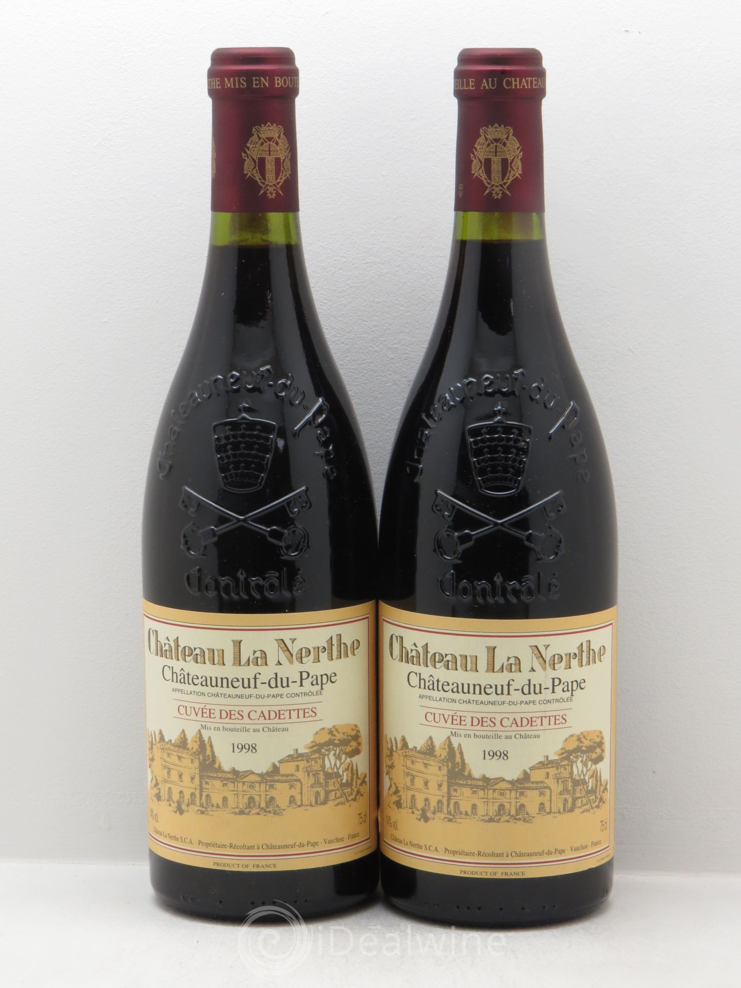 Châteauneuf-du-Pape Château La Nerthe Cuvée des Cadettes Famille Richard 1998 - Lot de 2 bouteilles - 0