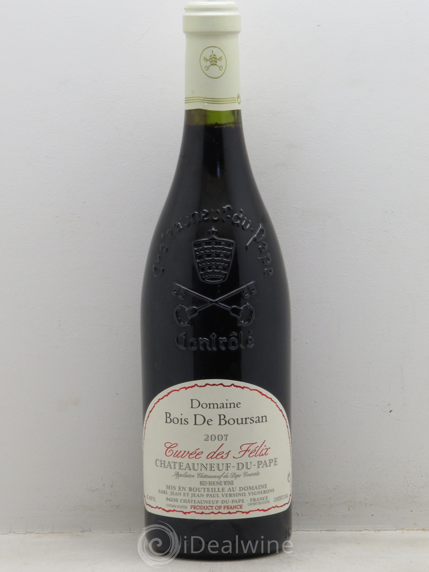 Châteauneuf-du-Pape Bois de Boursan (Domaine) Cuvée des Félix Jean et Jean-Paul Versino 2007 - Lot de 1 bouteille - 0